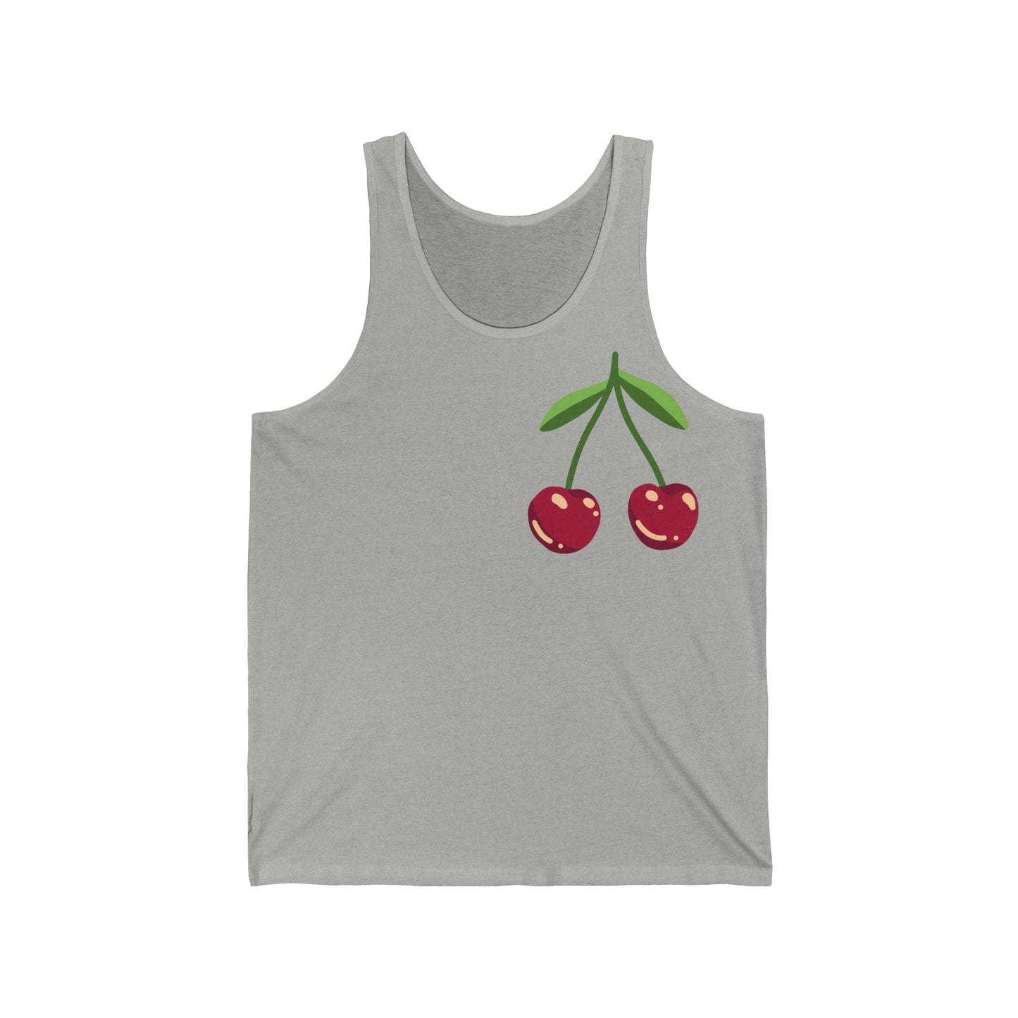 Cherry Graphic Unisex Jersey Tank Top - Casual Summer Wear