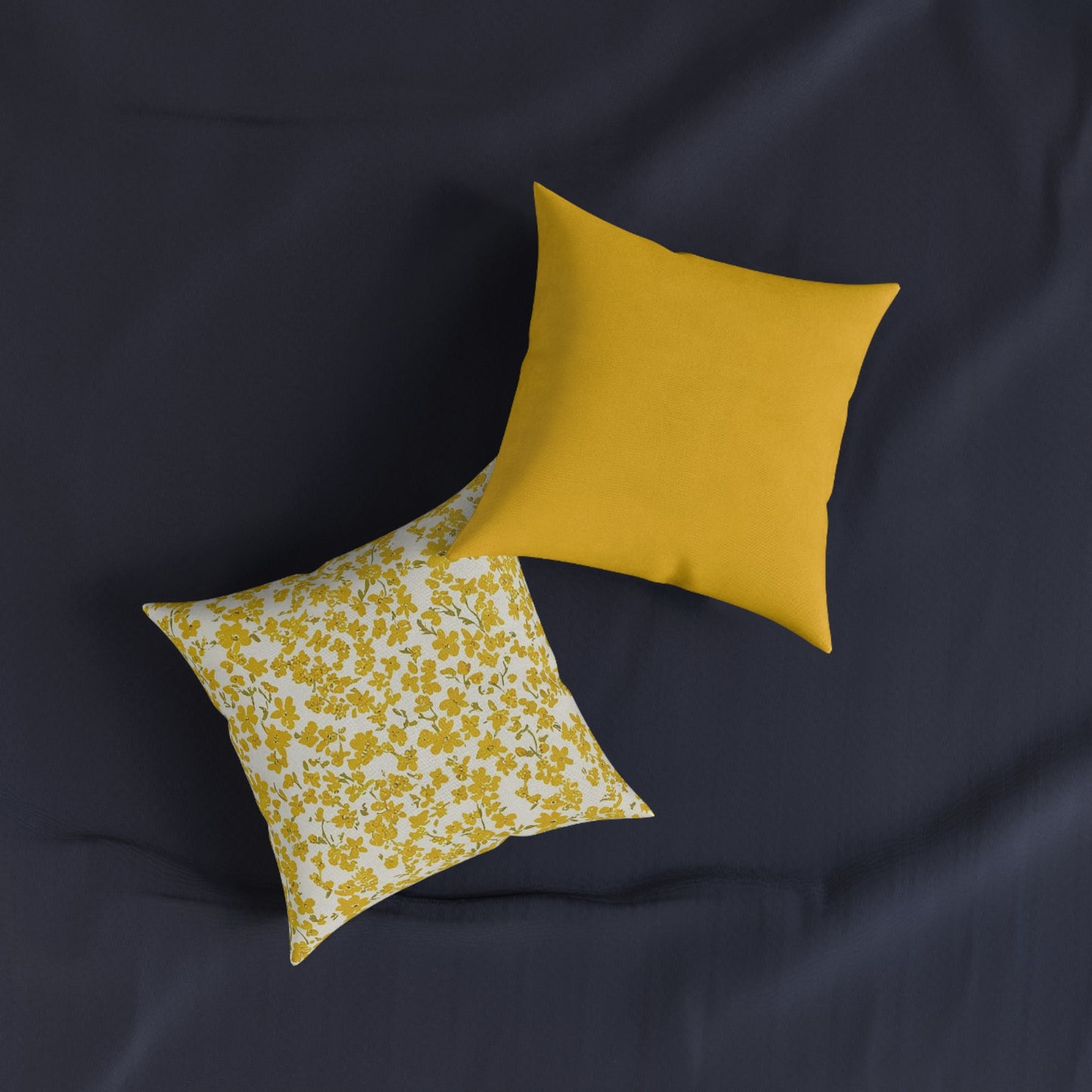 Floral Yellow Square Pillow - Cozy Home Decor for Every Season