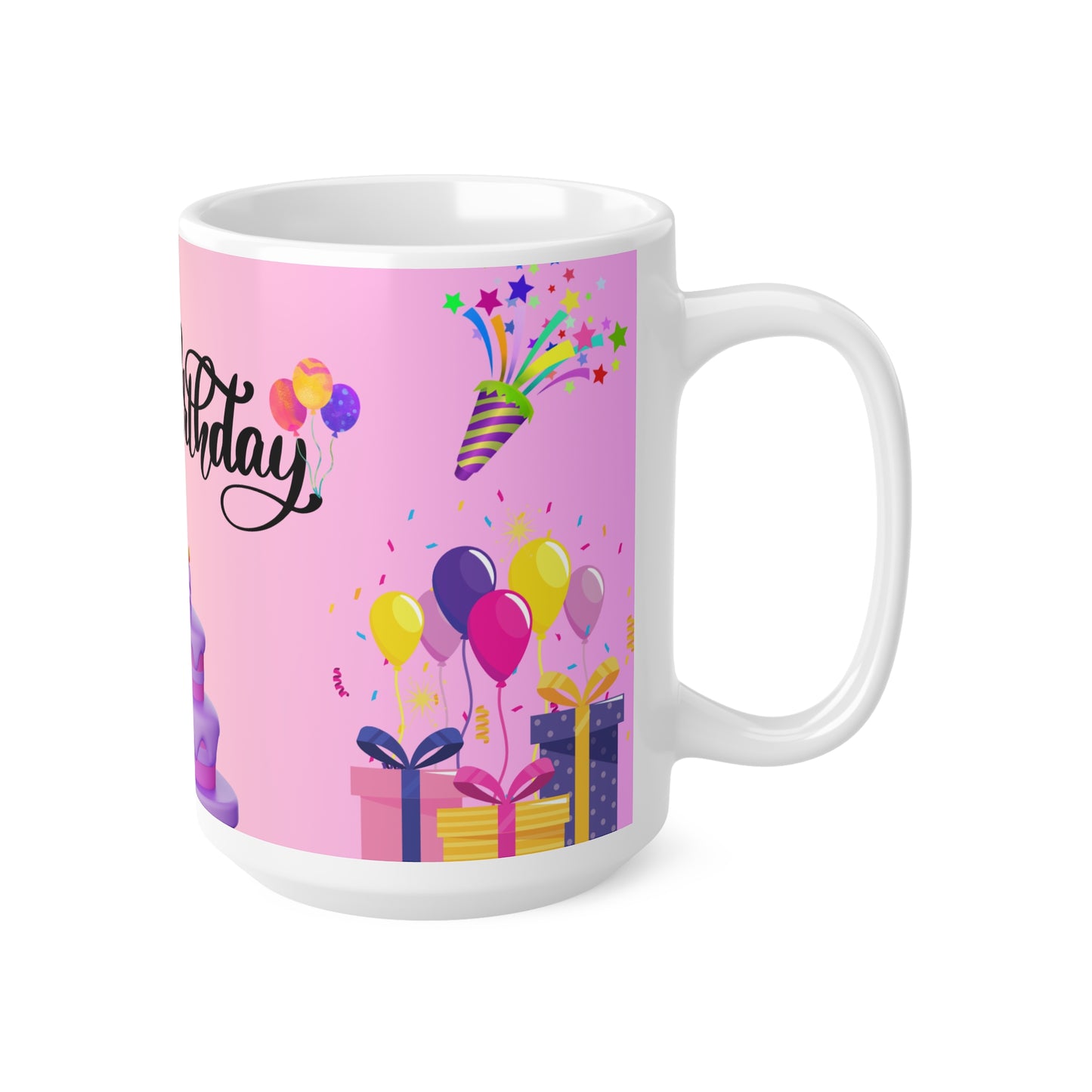 Happy Birthday Coffee Cup, Birthday Mug, Celebration Drinkware, Gift for Her, Party Supplies, Fun Coffee Mug