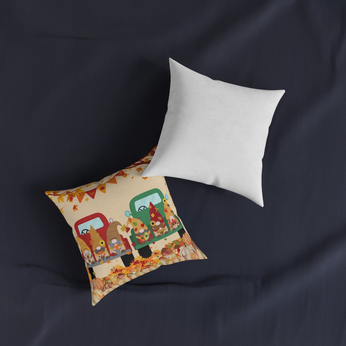 Thanksgiving Gnome Decor Square Pillow, Fall Home Accent, Autumn Pillow, Cozy Throw Pillow, Thanksgiving Gift Idea