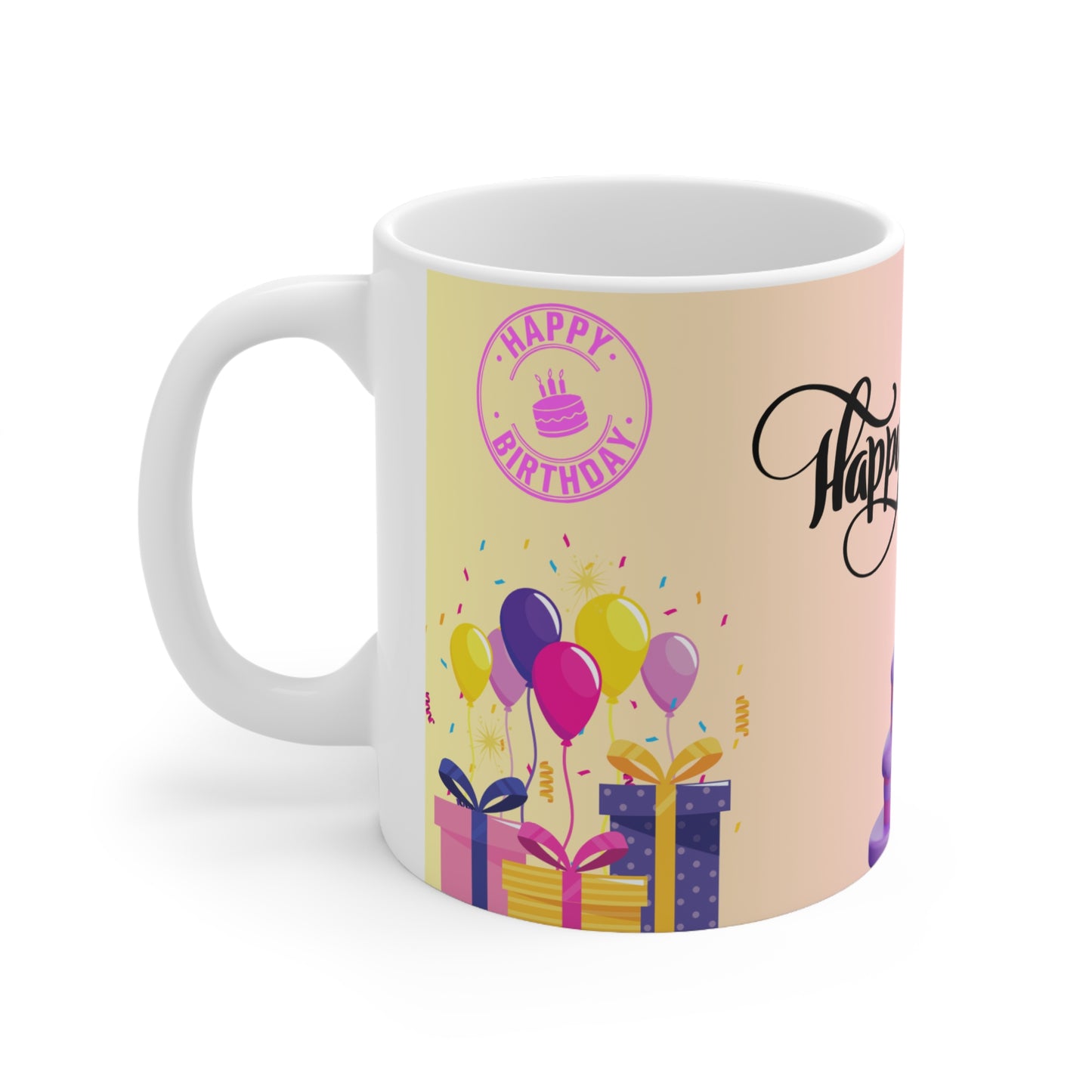 Happy Birthday Coffee Cup, Birthday Mug, Celebration Drinkware, Gift for Her, Party Supplies, Fun Coffee Mug
