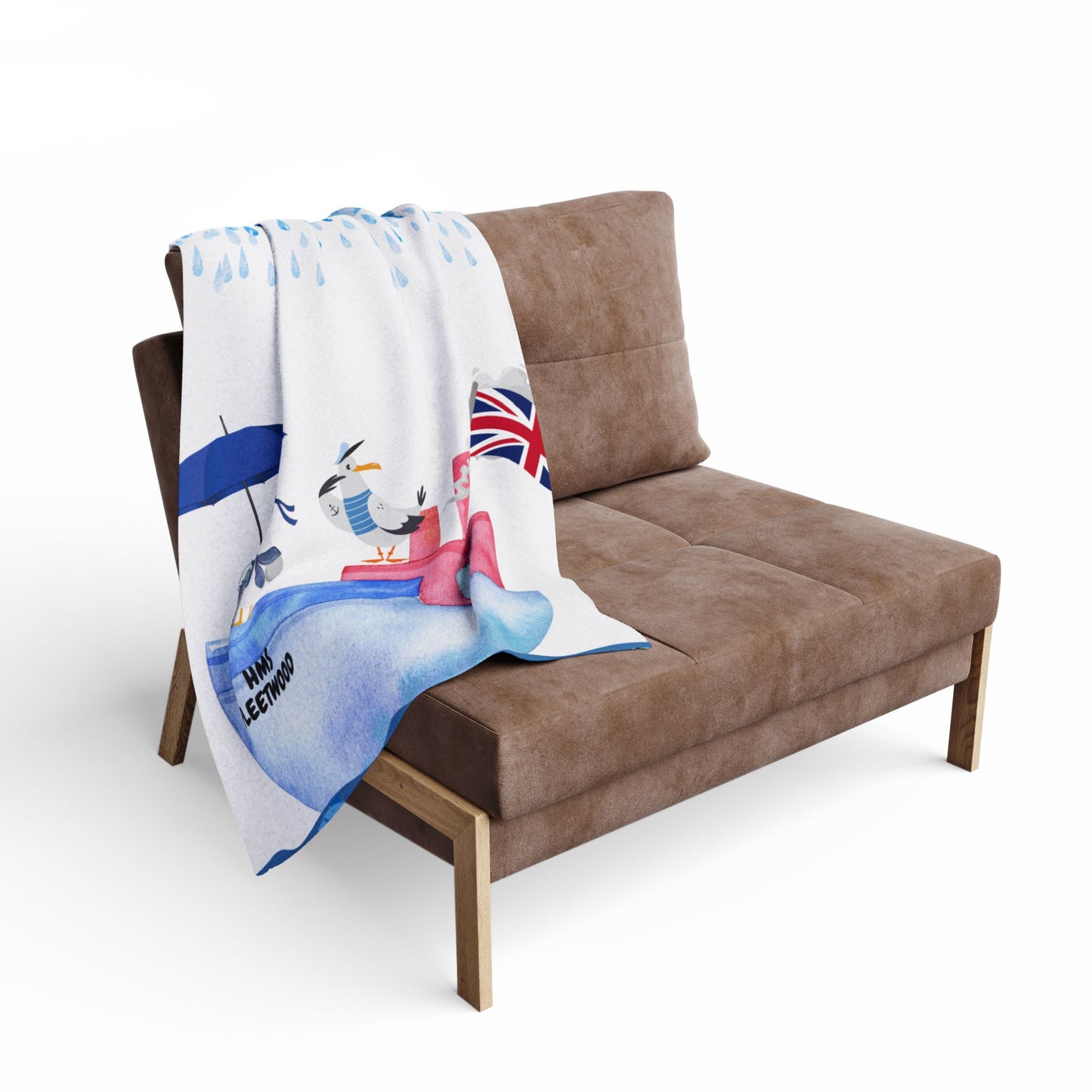 Whimsical Coastal Fleece Blanket - Perfect for Cozy Evenings, Beach Lovers, Summer, Nautical Decor, Gift Idea