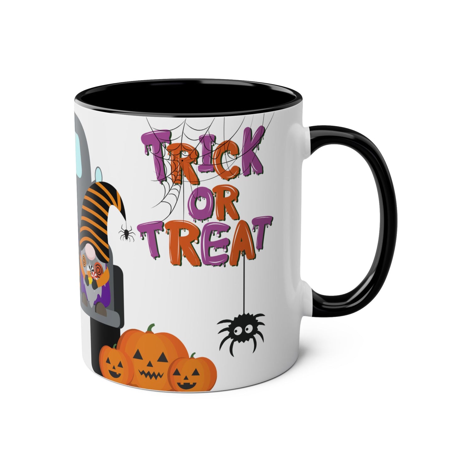 Halloween Gnome Coffee Mug, Two-Tone 11oz Mug, Festive Drinkware, Fall Decor, Spooky Season Gift, Halloween Decor