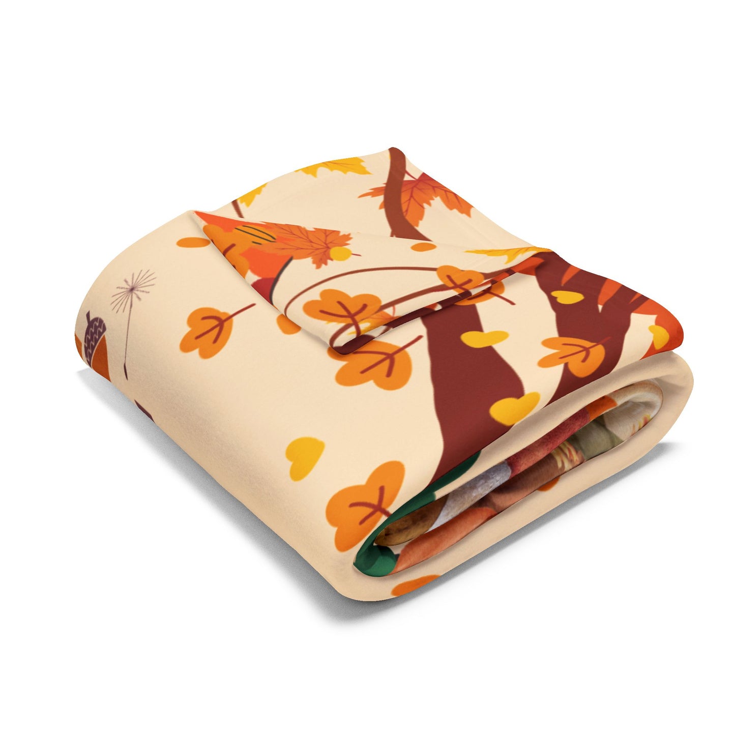 Cozy Autumn Fleece Blanket, Fall Decor, Thanksgiving Gift, Seasonal Throw, Snuggle Blanket, Gnome and Truck Design