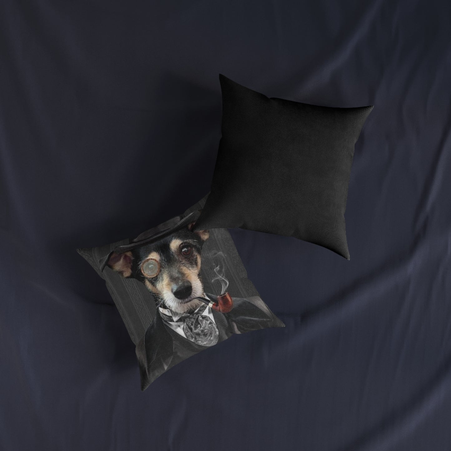 Gentleman Dog Square Pillow - Chic Pet Decor for Home