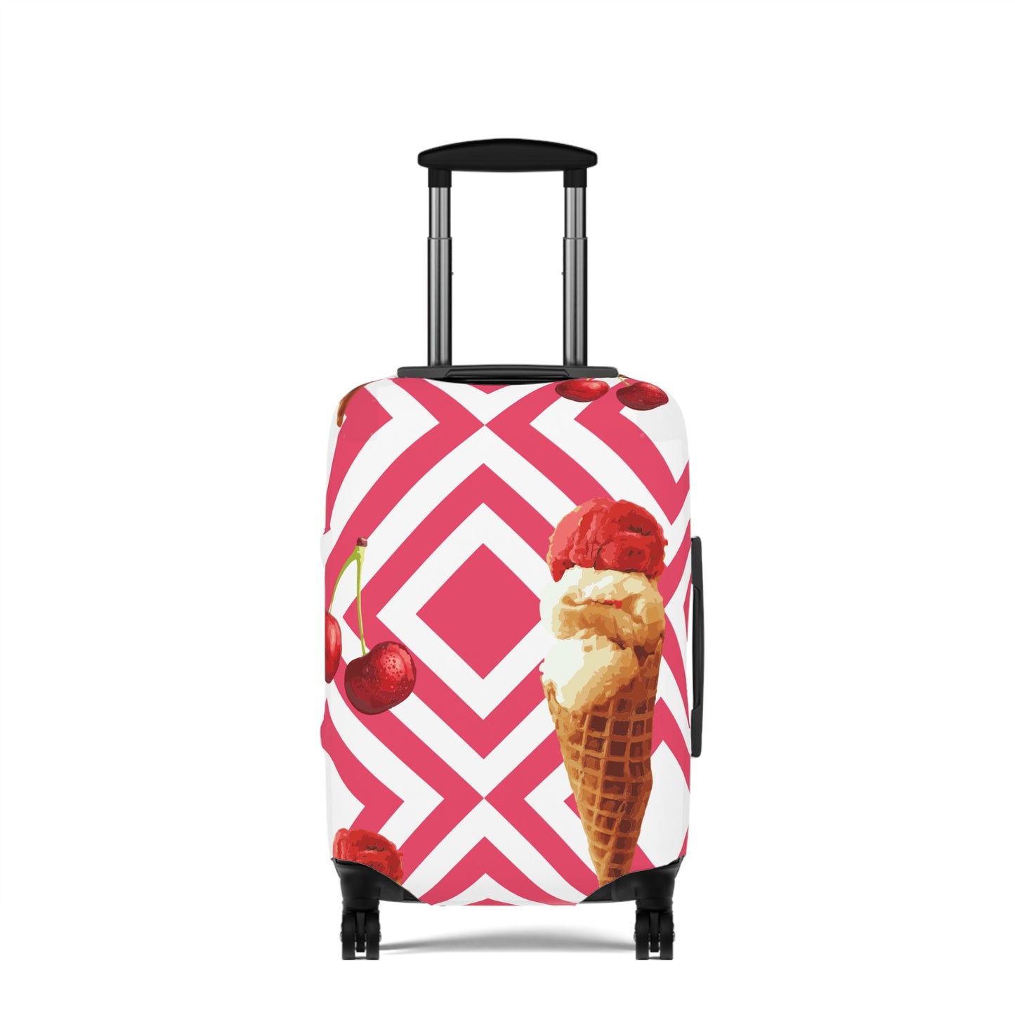 Chic Cherry Ice Cream Luggage Cover - Stylish Travel Accessory