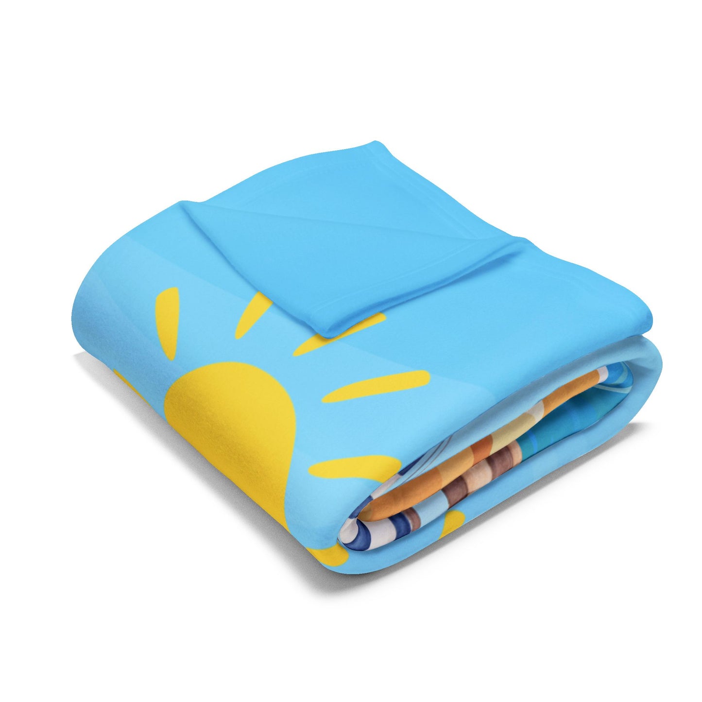 Beach-Themed Fleece Blanket - Cozy Throw for Summer, Perfect for Picnics, Camping, Home Decor, Gifts for Beach Lovers
