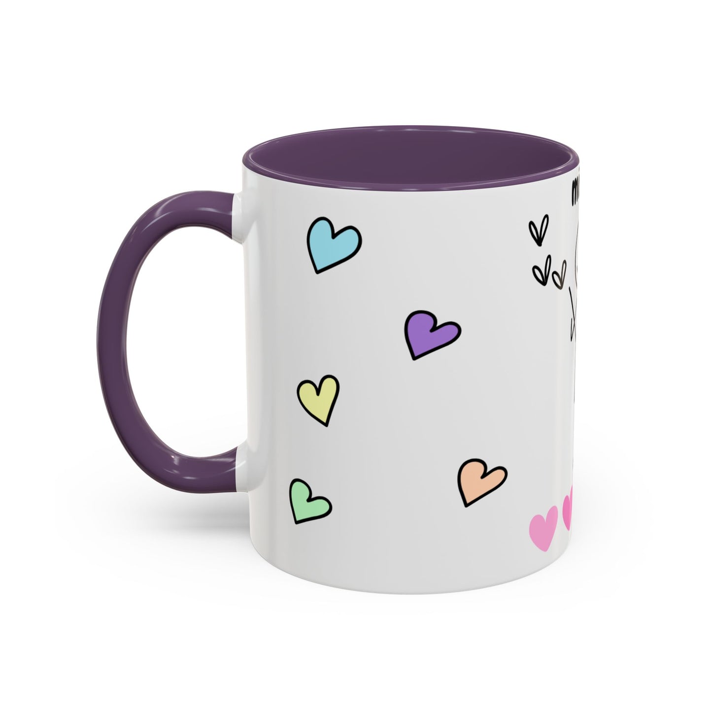Heartfelt Miss You Accent Coffee Mug, Cute Gift for Friends, Personalized Coffee Cup, Thoughtful Gift for Loved Ones, Cheerful Home Decor