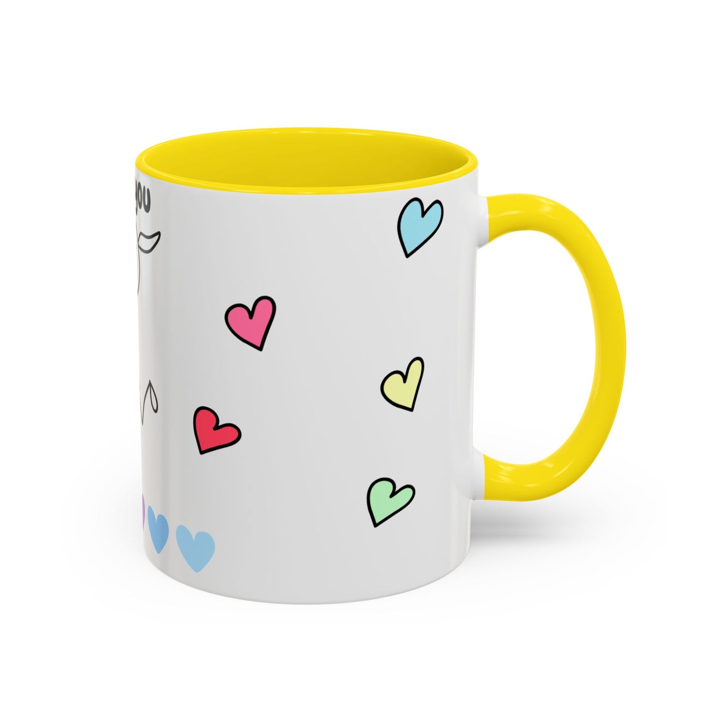 Heartfelt Miss You Accent Coffee Mug, Cute Gift for Friends, Personalized Coffee Cup, Thoughtful Gift for Loved Ones, Cheerful Home Decor