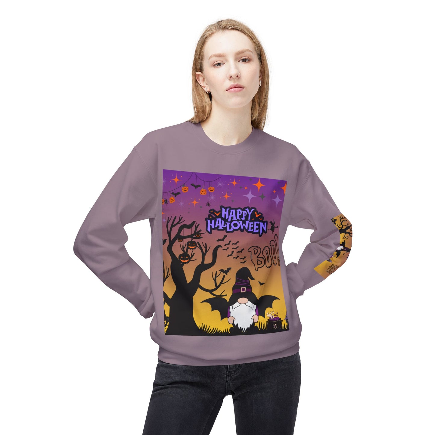 Halloween Crewneck Sweatshirt, Unisex Fleece Top, Funny Fall Apparel, Spooky Season Sweater, Cozy Halloween Outfit, Gift for Her/Him