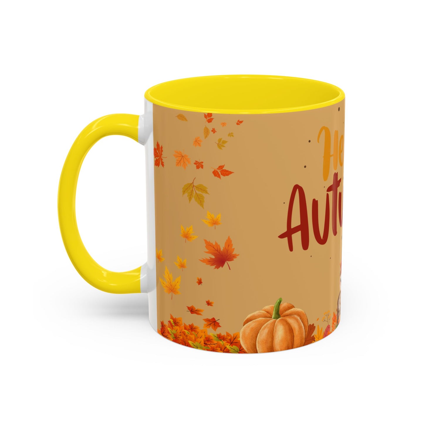 Autumn-Themed Coffee Mug, Seasonal Gift, Fall Decor, Cute Hedgehog Cup, Hello Autumn Mug, Perfect for Cozy Mornings