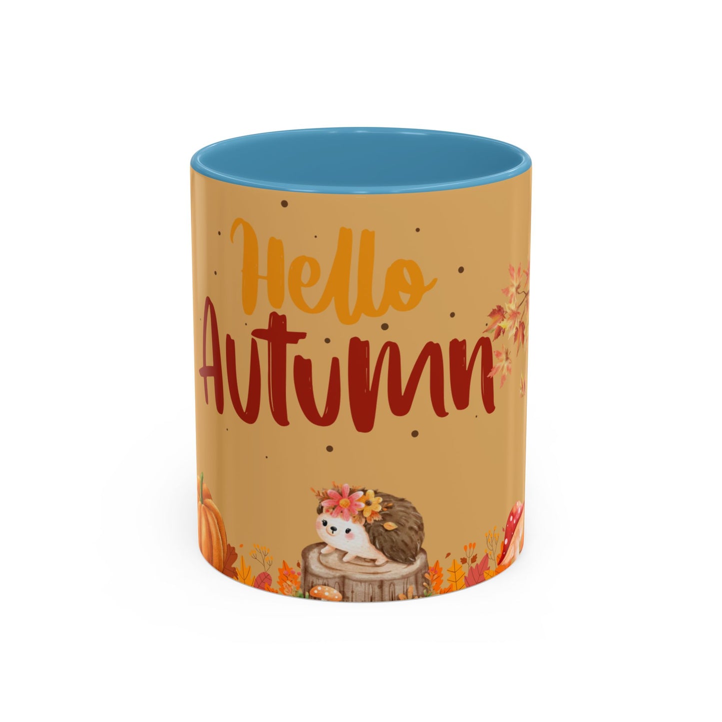 Autumn-Themed Coffee Mug, Seasonal Gift, Fall Decor, Cute Hedgehog Cup, Hello Autumn Mug, Perfect for Cozy Mornings