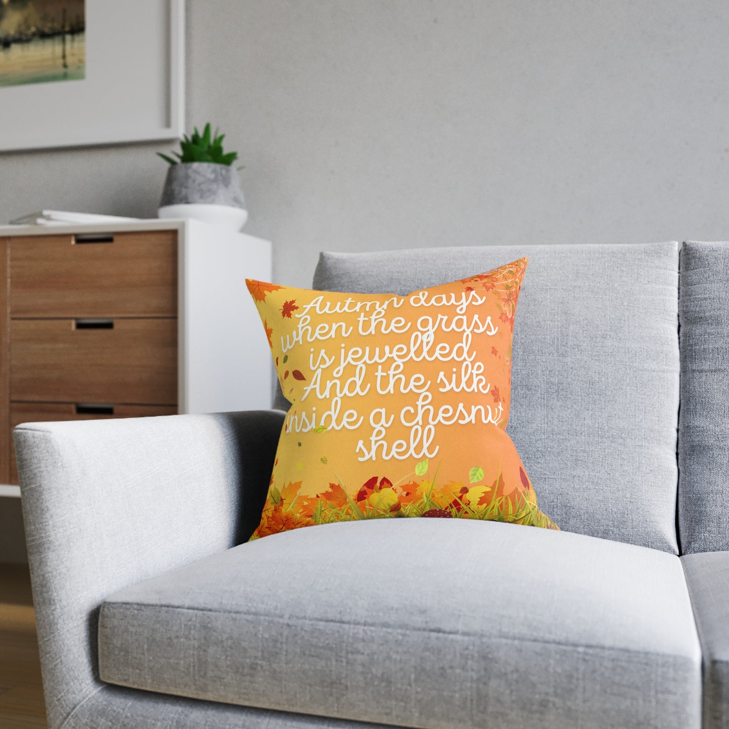 Autumn Quote Square Pillow | Cozy Home Decor, Fall Accent Cushion, Thanksgiving Gift, Seasonal Pillow, Harvest Decoration