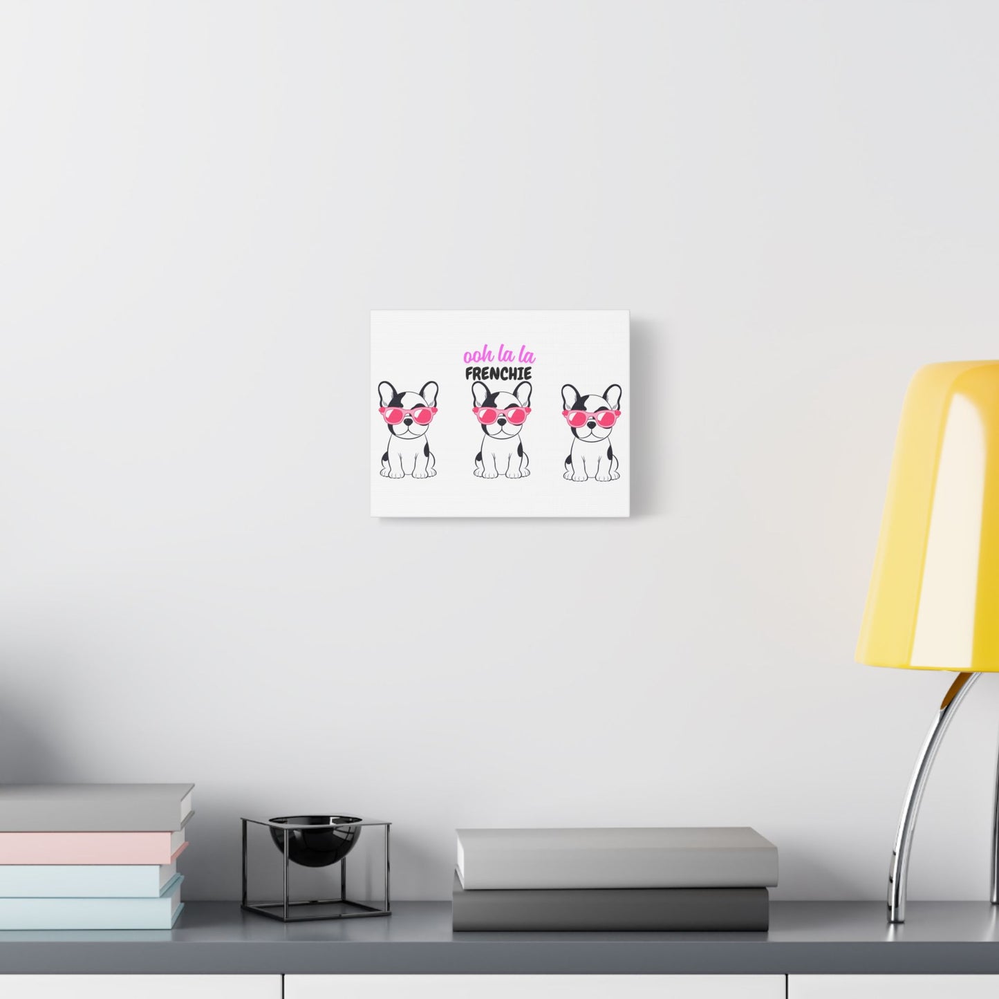 Funny Dog Canvas Wall Art, Dog Lover Decor, Pet Owner Gift, French Bulldog Wall Decor, Ooh La La Frenchie