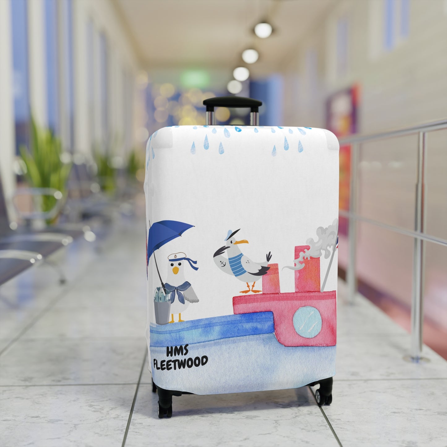 Whimsical Luggage Cover - Travel Accessory for Adventurers, Gift for Wanderlust Lovers, Unique Baggage Protector for Vacations