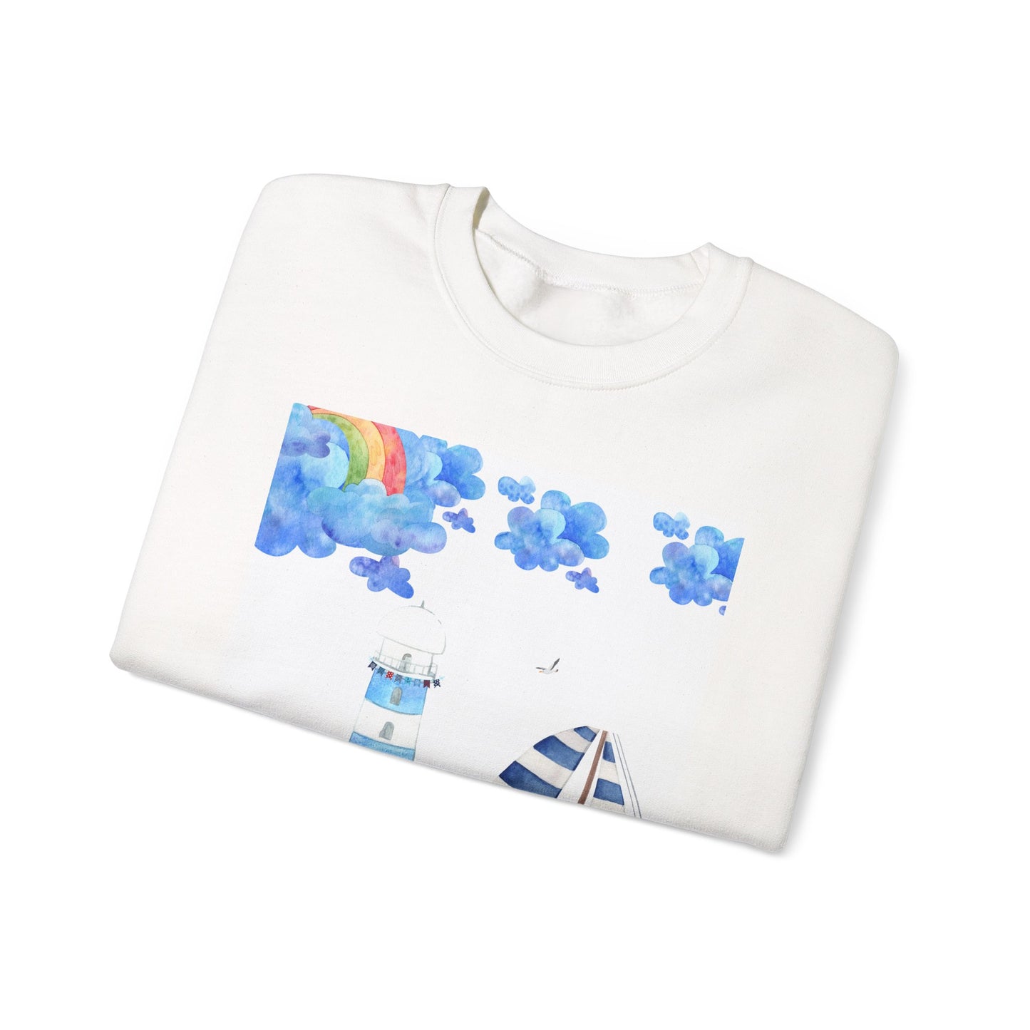 Lighthouse Dreams Crewneck Sweatshirt - Cozy, Unisex, Perfect for Beach Lovers, Relaxed Vibe, Ideal Gift for Friends, Summer Vibes