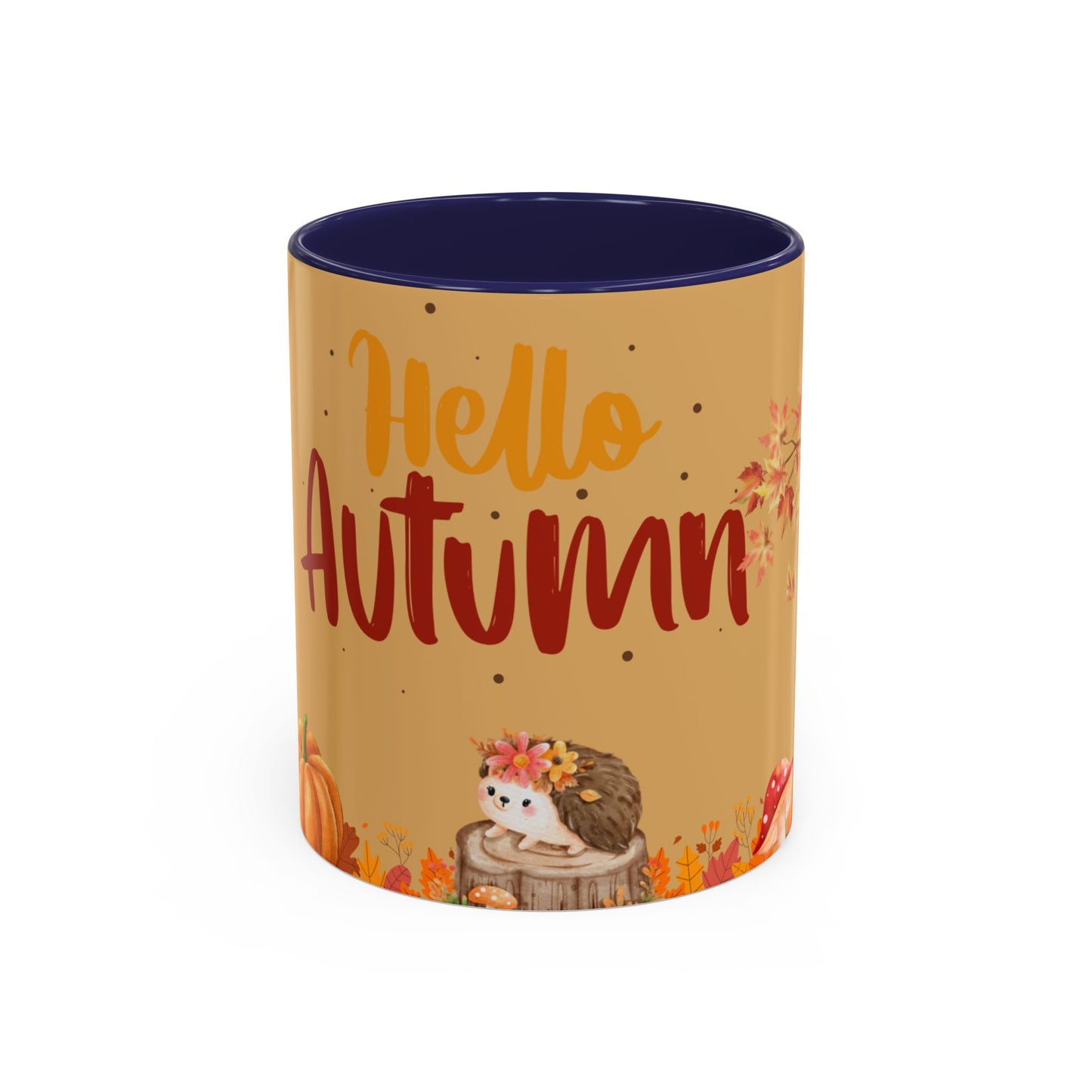 Autumn-Themed Coffee Mug, Seasonal Gift, Fall Decor, Cute Hedgehog Cup, Hello Autumn Mug, Perfect for Cozy Mornings