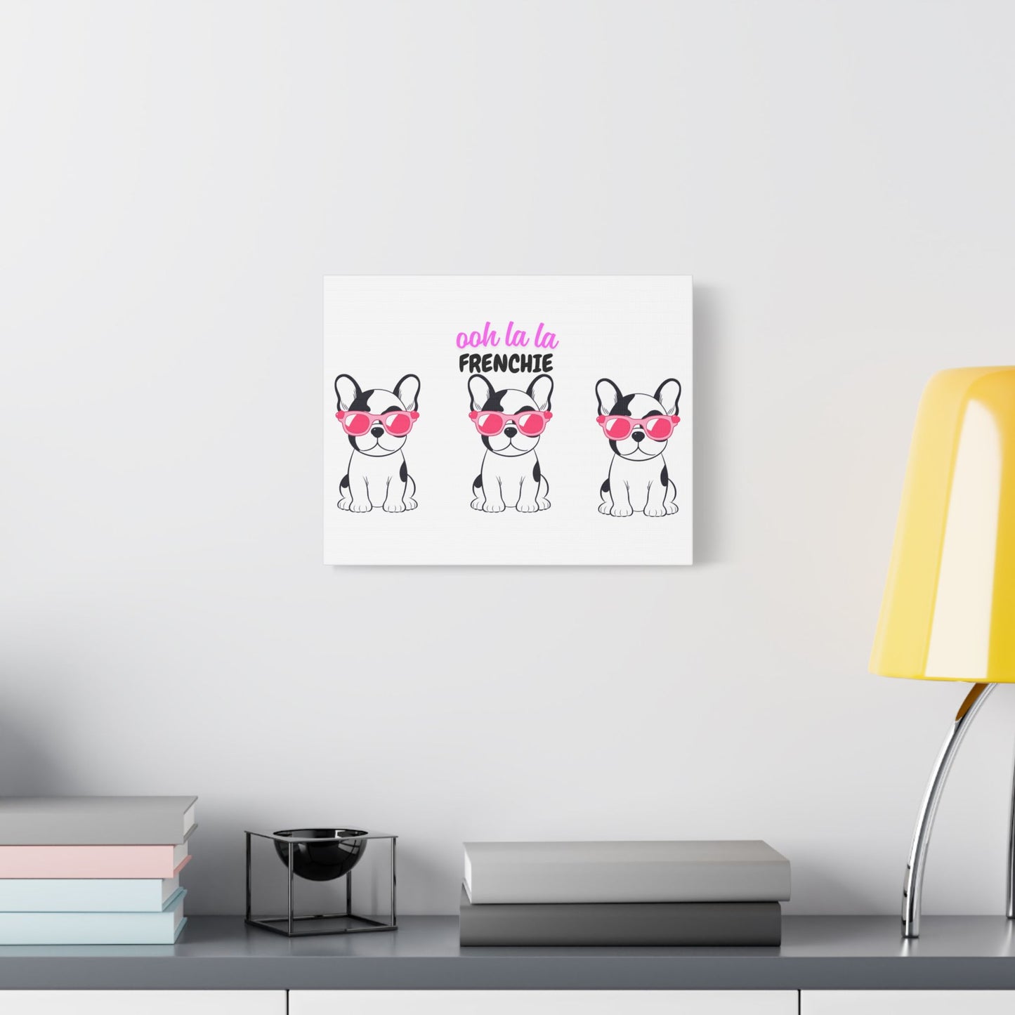 Funny Dog Canvas Wall Art, Dog Lover Decor, Pet Owner Gift, French Bulldog Wall Decor, Ooh La La Frenchie