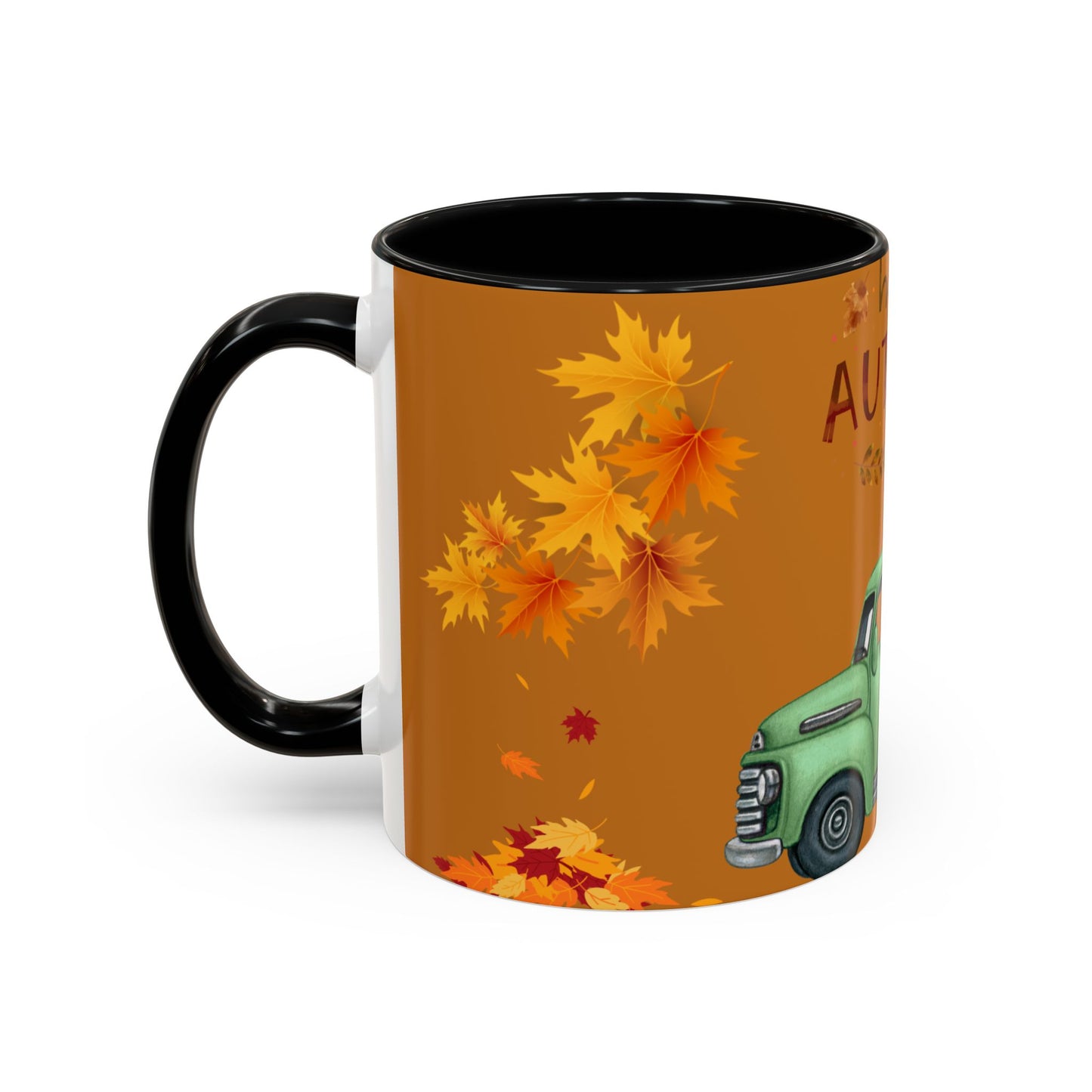 Autumn-Themed Coffee Mug, Cozy Fall Ceramic Mug, Colorful Harvest Cup, Seasonal Drinkware, Thanksgiving Gift