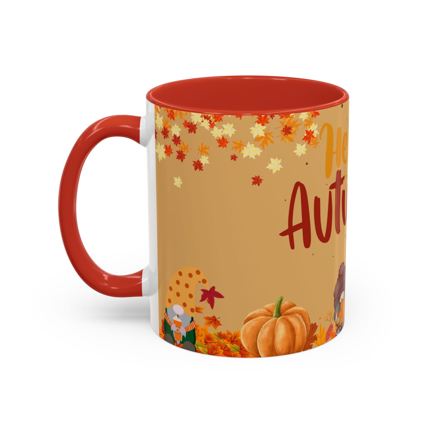 Autumn Accent Coffee Mug - Fall Decor, Seasonal Gift, Thanksgiving, Cozy Hot Beverage Cup, Autumn Vibes