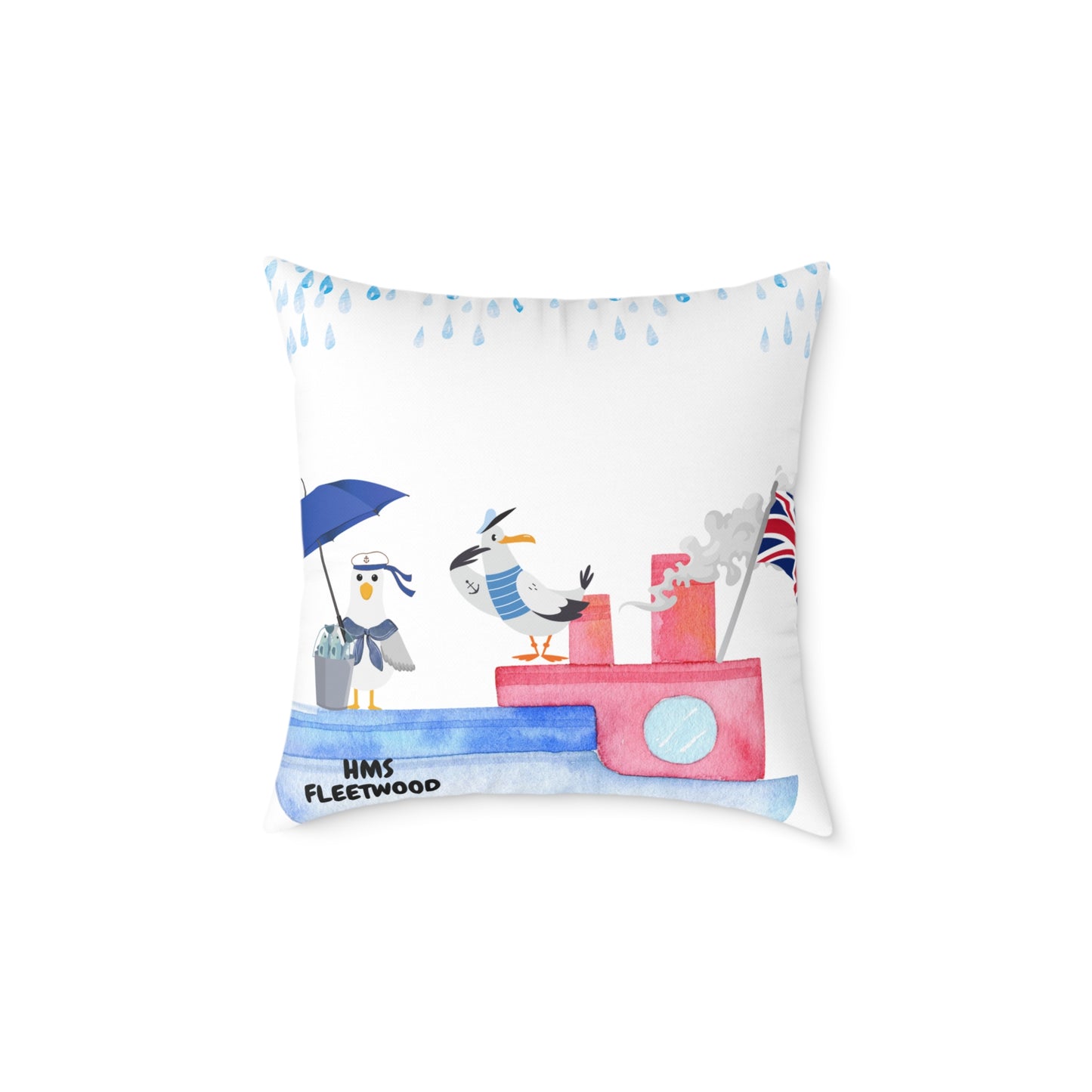 Whimsical Seagull Decor Pillow, Nautical Home Accent, Cute Cushion for Coastal Vibes, Beach House Gift, Summer Travel Decor