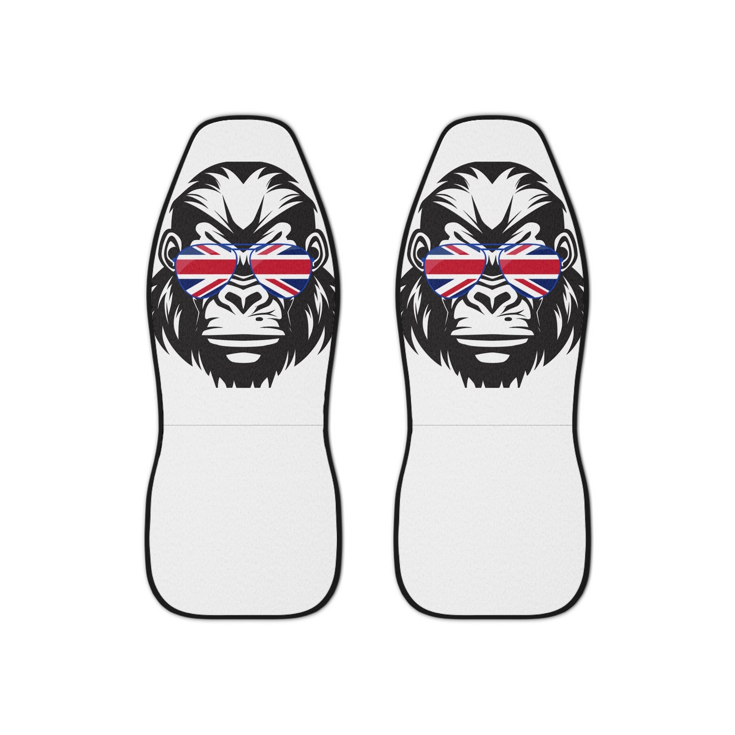 Gorilla-Themed Car Seat Covers with Union Jack Design, Car Accessories, Unique Gifts, Auto Decor, Car Interior Styling, British Pride