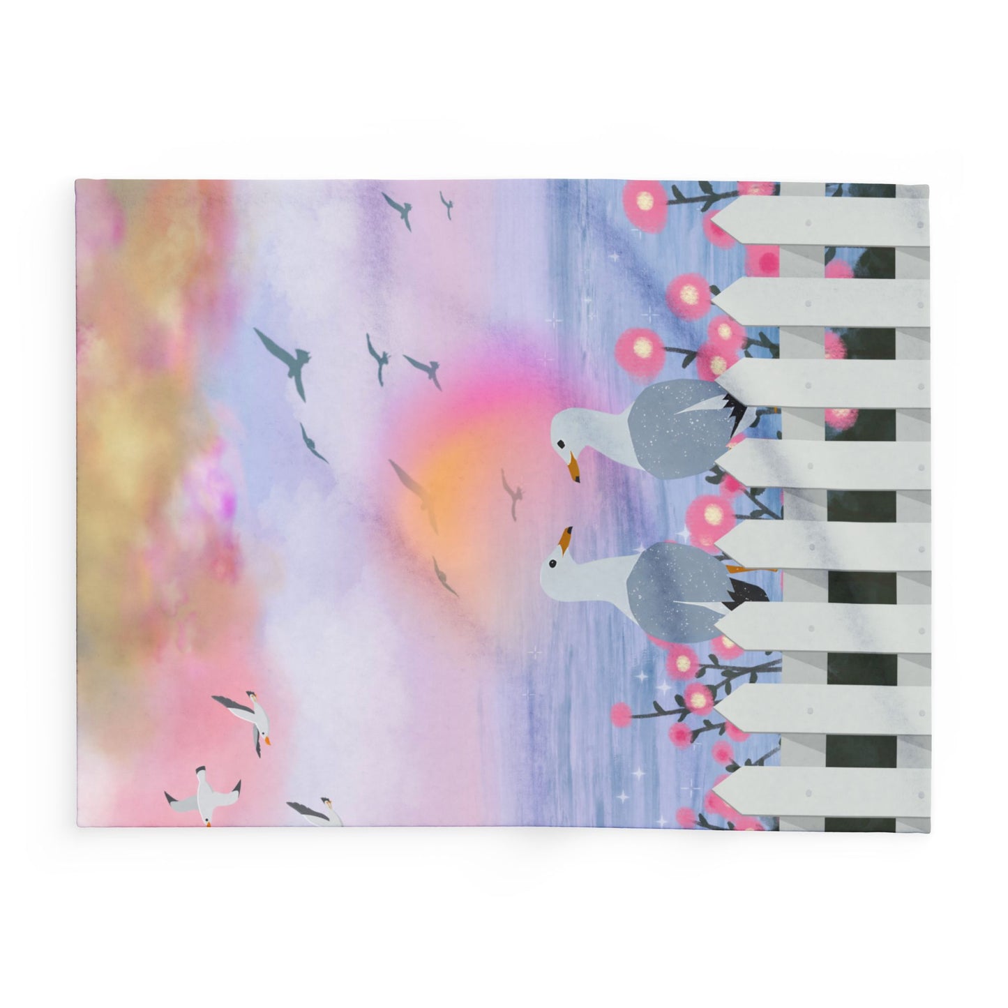 Serene Seagull Arctic Fleece Blanket, Cozy Throw for Home, Beach Decor, Gift for Nature Lovers, Soft Cover for Seasons