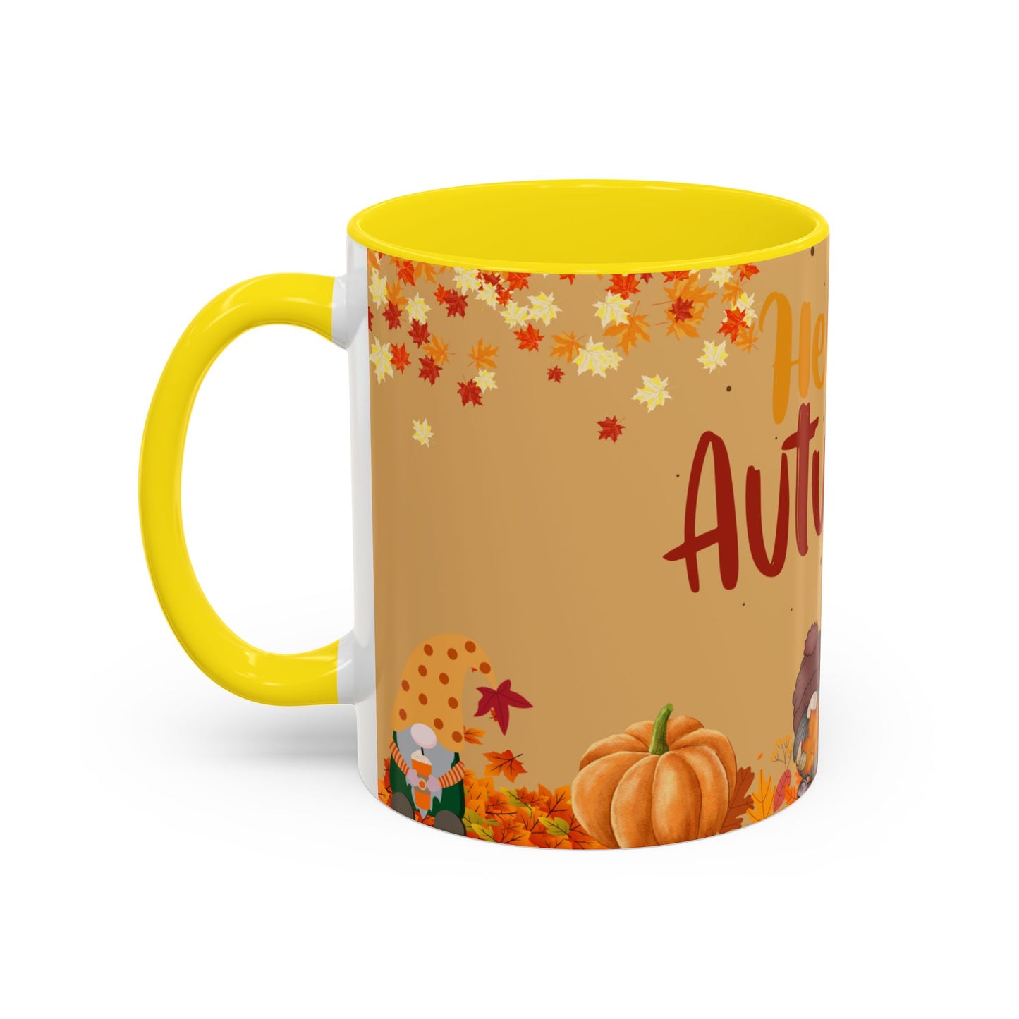 Autumn Accent Coffee Mug - Fall Decor, Seasonal Gift, Thanksgiving, Cozy Hot Beverage Cup, Autumn Vibes