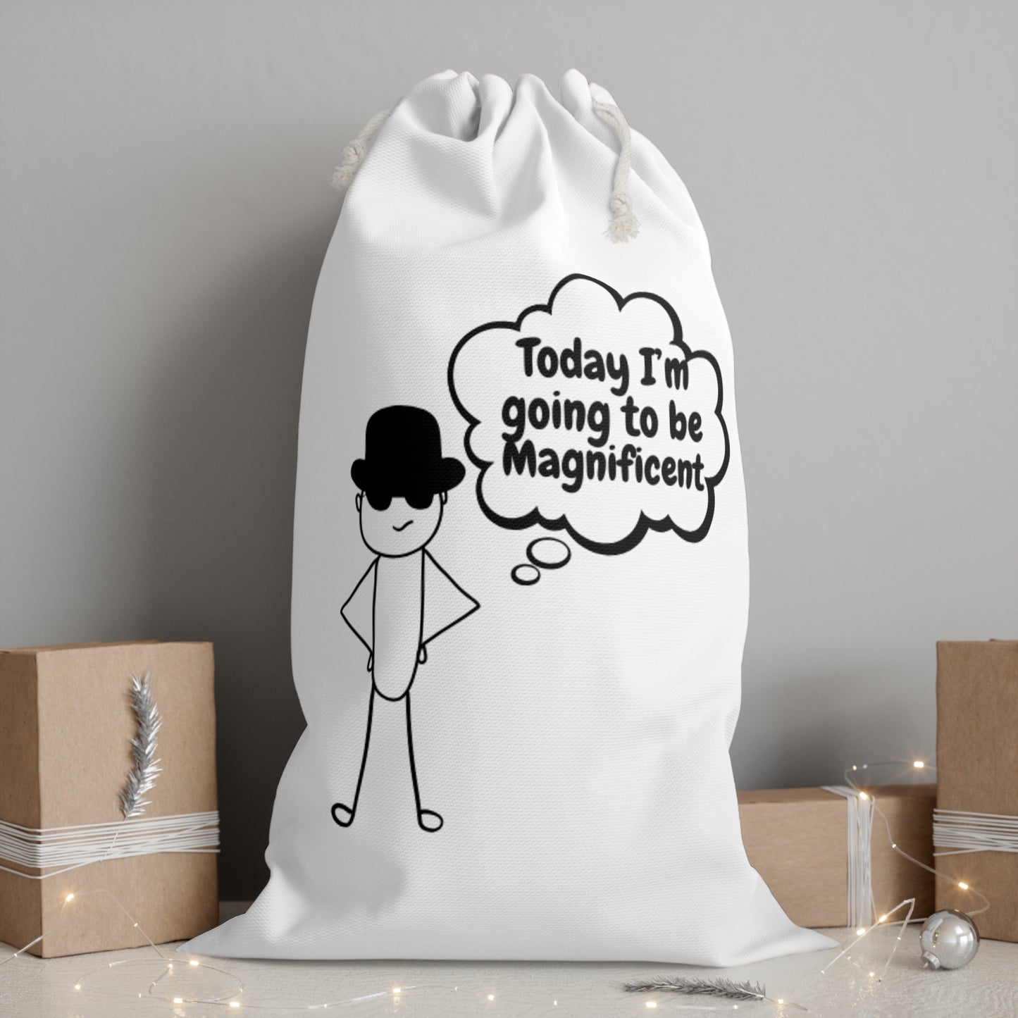 Magnificent Quote Sack, Motivational Tote, Gift for Women, Fun Grocery Bag, Cute Favor for Kids, Reusable Gift Bag