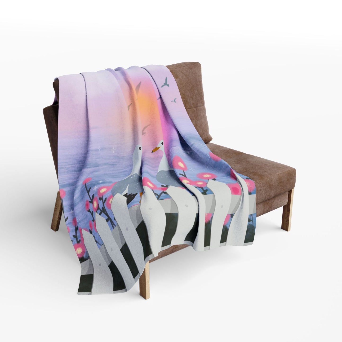 Serene Seagull Arctic Fleece Blanket, Cozy Throw for Home, Beach Decor, Gift for Nature Lovers, Soft Cover for Seasons