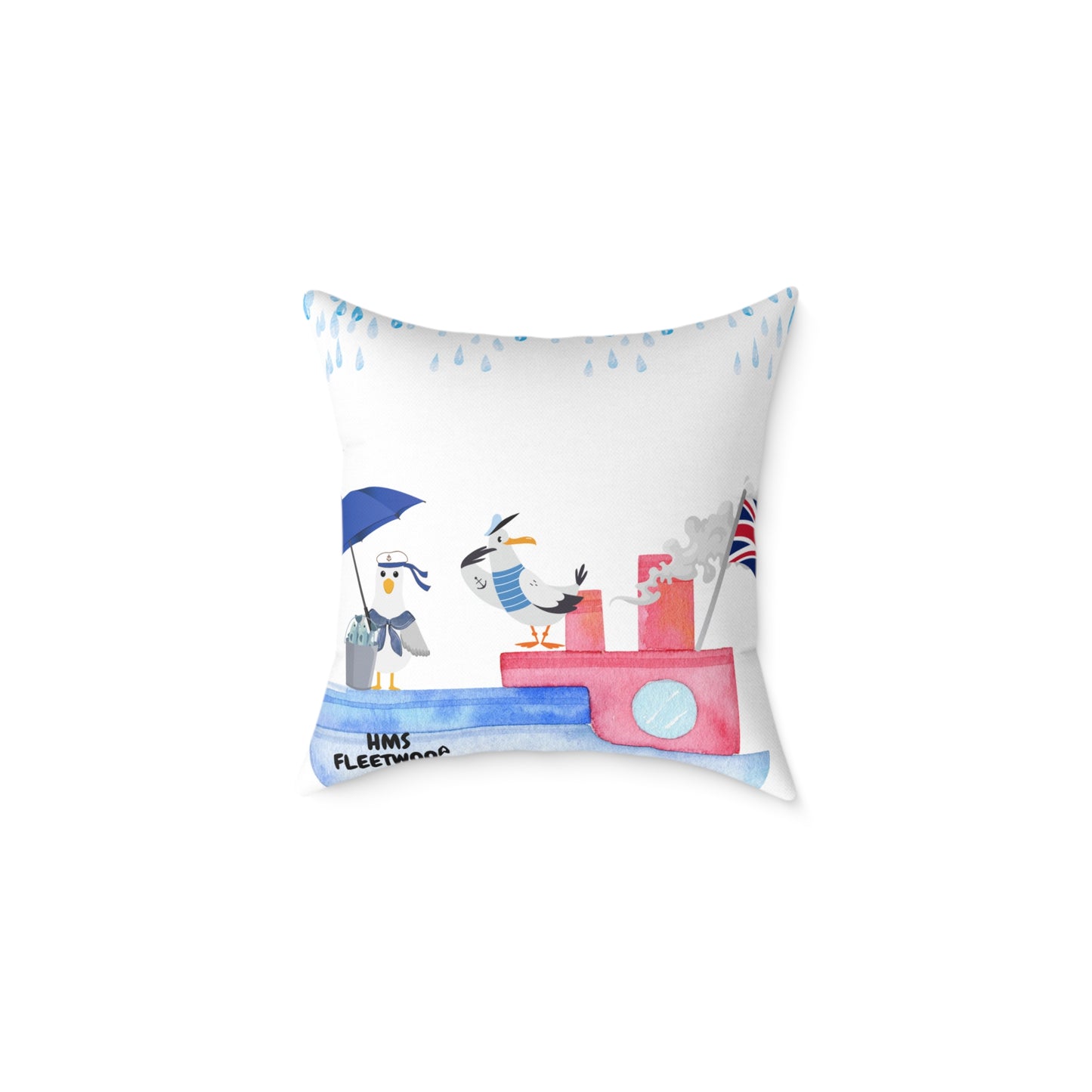 Whimsical Seagull Decor Pillow, Nautical Home Accent, Cute Cushion for Coastal Vibes, Beach House Gift, Summer Travel Decor