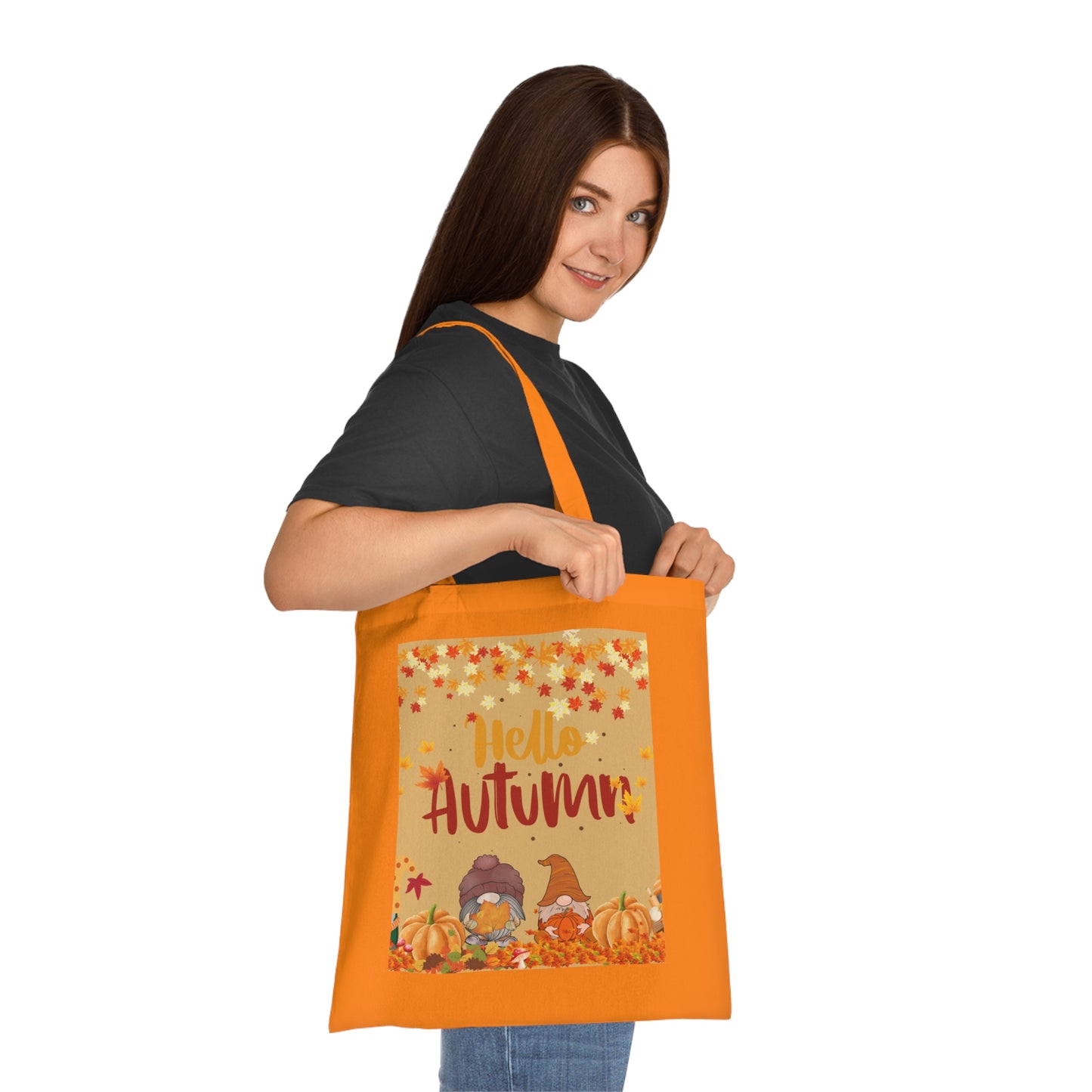 Autumn Greetings Cotton Tote Bag, Fall Shopping Tote, Seasonal Gift, Eco-Friendly Fall Bag, Pumpkin Spice Lover’s Accessory