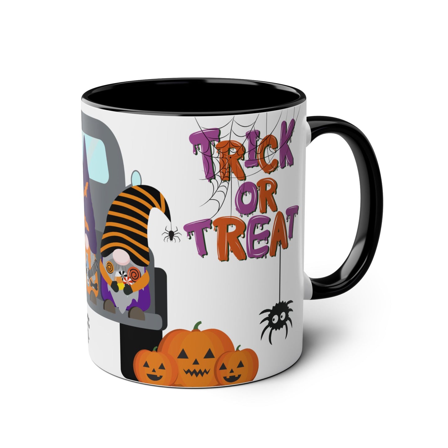 Halloween Gnome Coffee Mug, Two-Tone 11oz Mug, Festive Drinkware, Fall Decor, Spooky Season Gift, Halloween Decor