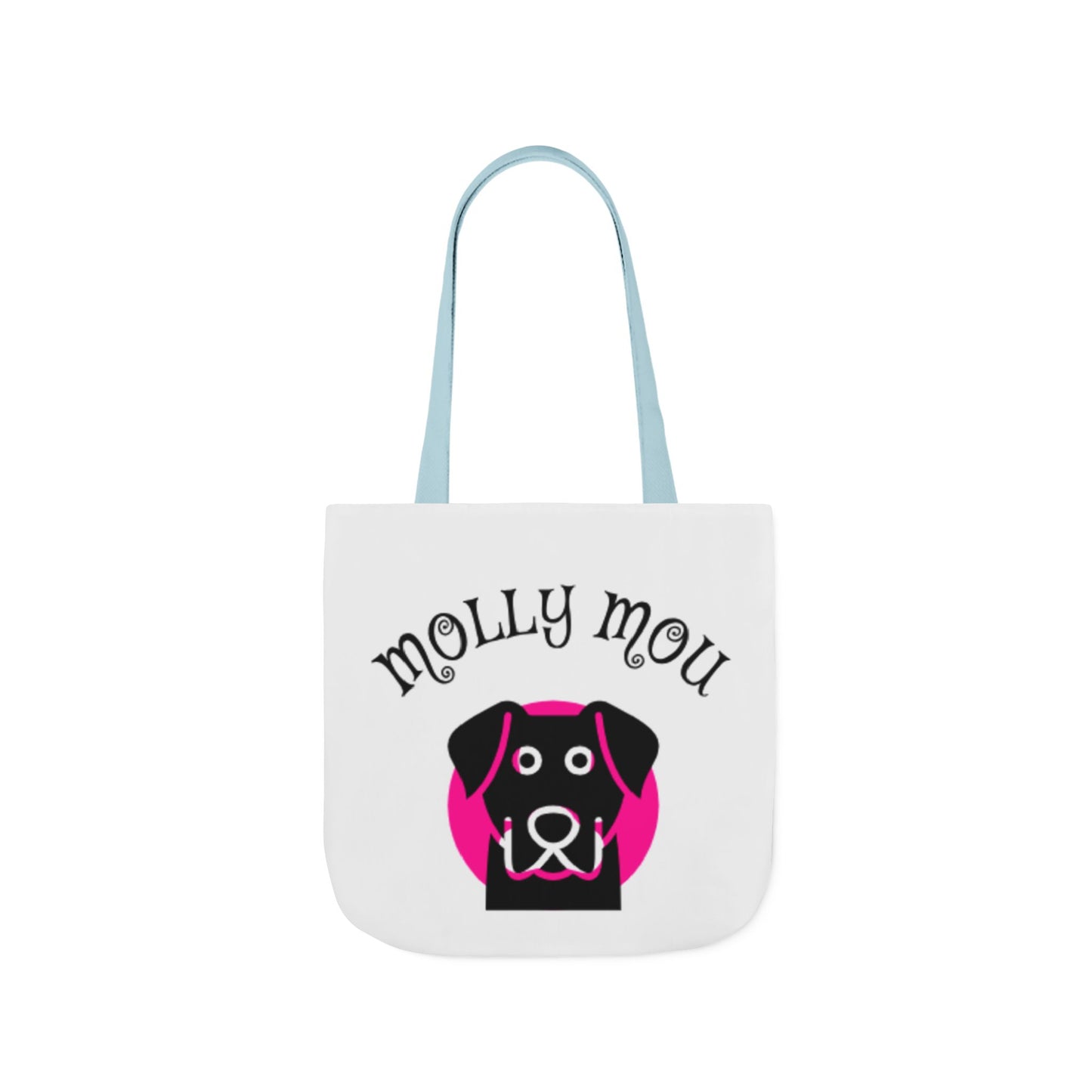 Personalized Dog Lover Canvas Tote Bag - Molly Mou Design with 5-Color Straps