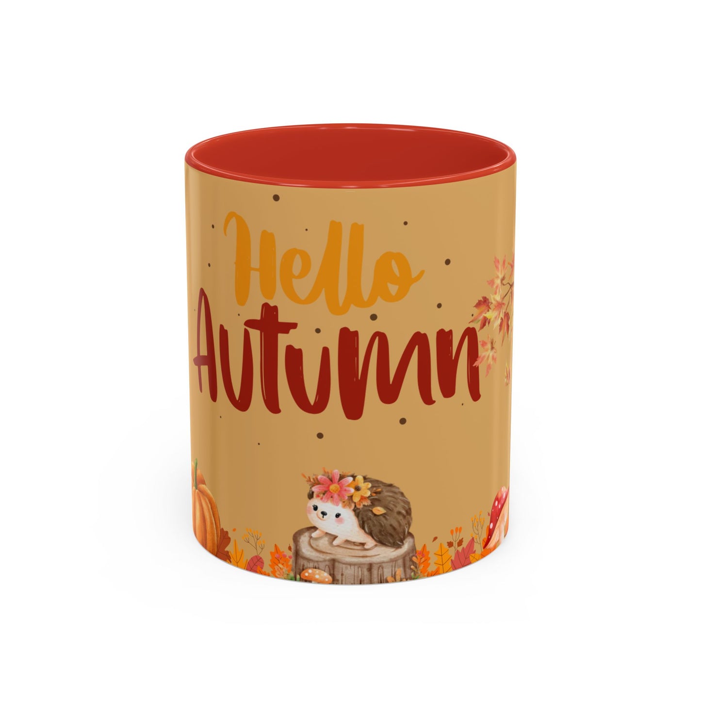 Autumn-Themed Coffee Mug, Seasonal Gift, Fall Decor, Cute Hedgehog Cup, Hello Autumn Mug, Perfect for Cozy Mornings