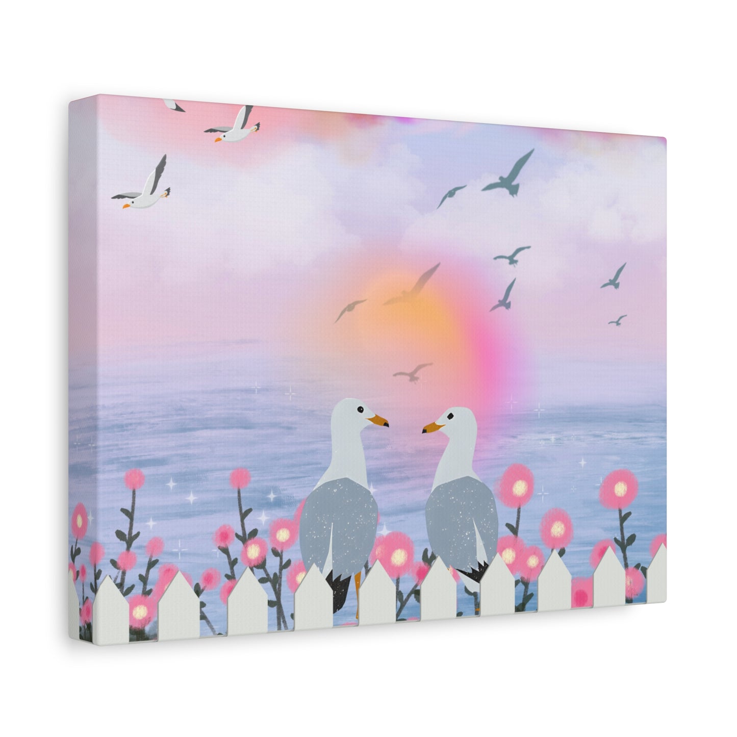 Serene Seagull Canvas Print, Bird Artwork, Coastal Decor, Beach Wall Art, Nature Lover Gift, Home Decor