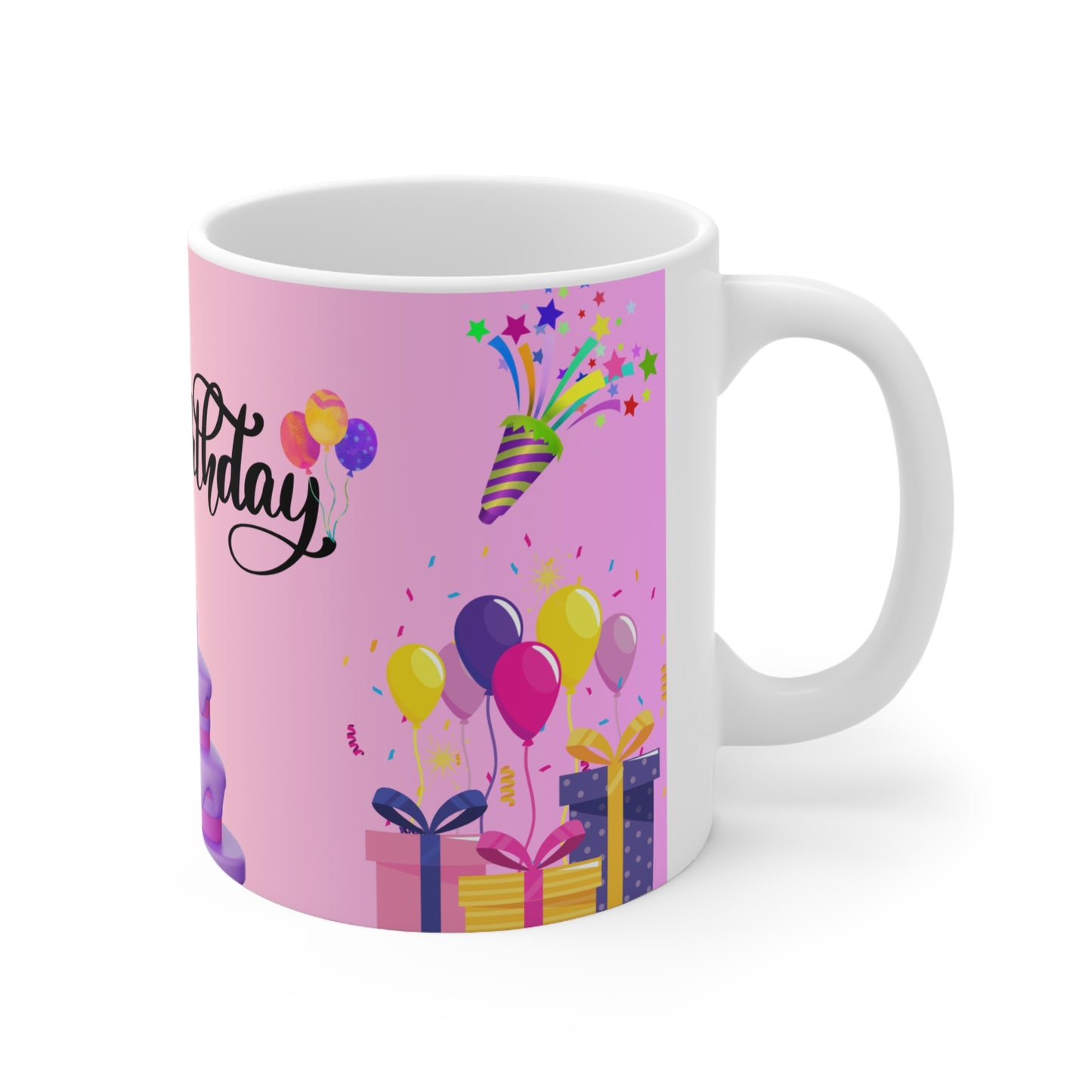 Happy Birthday Coffee Cup, Birthday Mug, Celebration Drinkware, Gift for Her, Party Supplies, Fun Coffee Mug