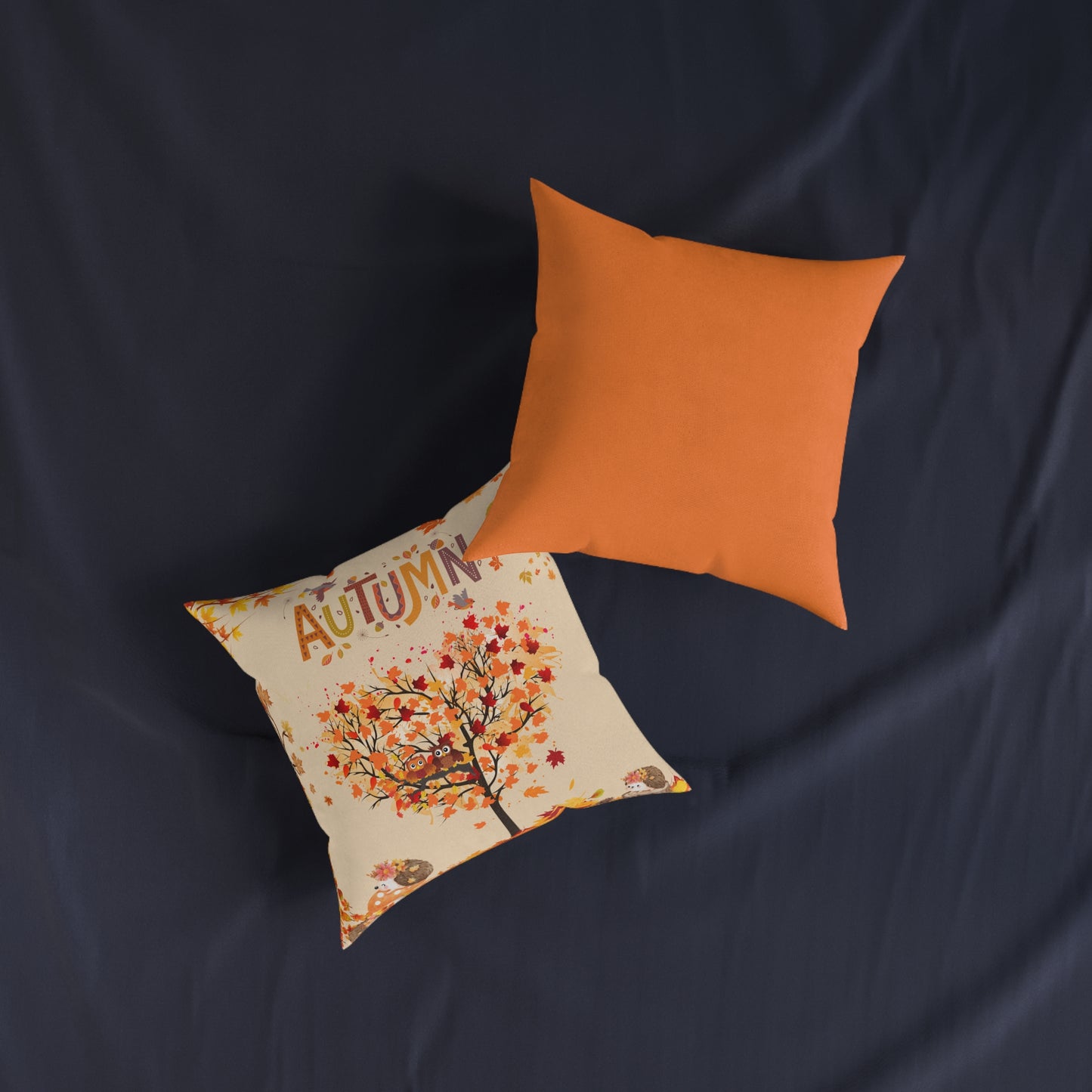 Autumn Square Pillow | Cozy Fall Decor, Thanksgiving Gift, Seasonal Cushion, Rustic Home Accent, Autumnal Throw Pillow