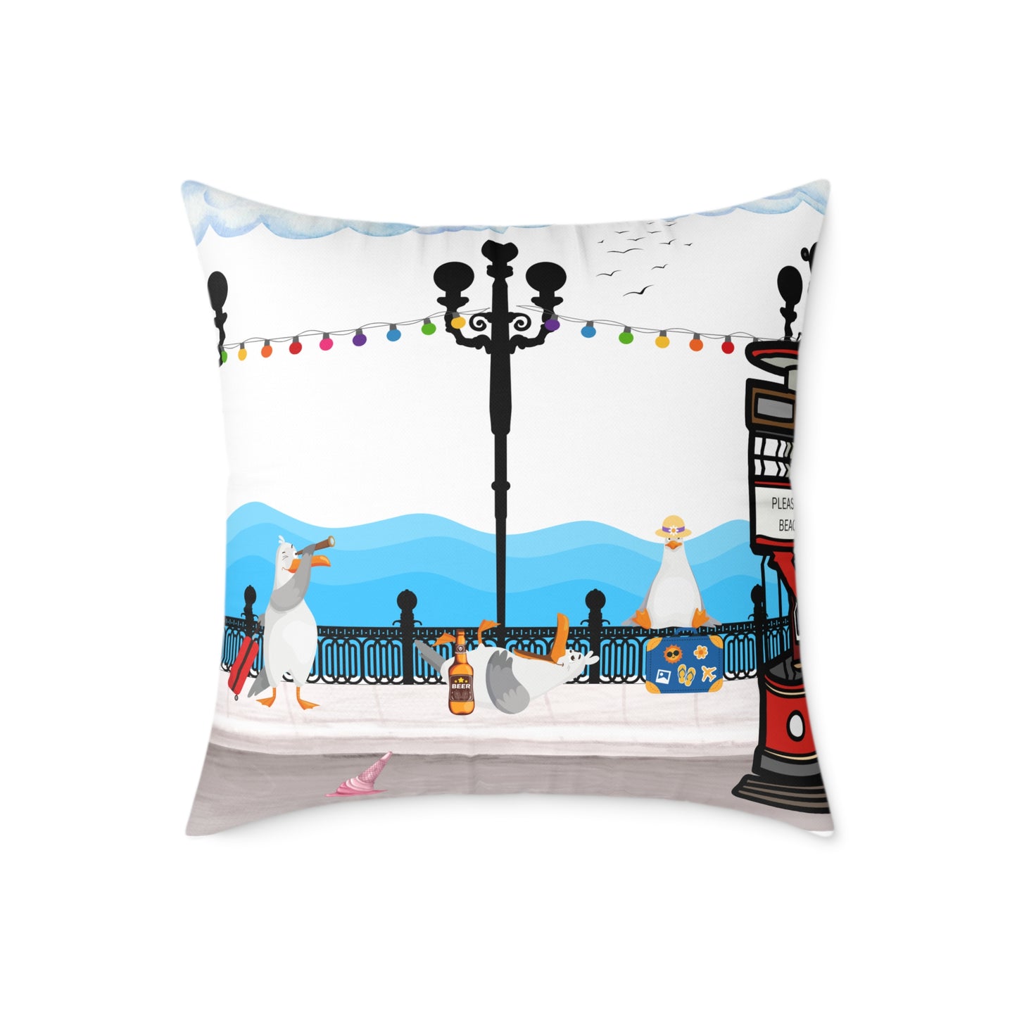 Decorative Canvas Pillow, Cozy Home Accent, Gift for Garden Lovers, Unique Housewarming, Vibrant Outdoor Decor