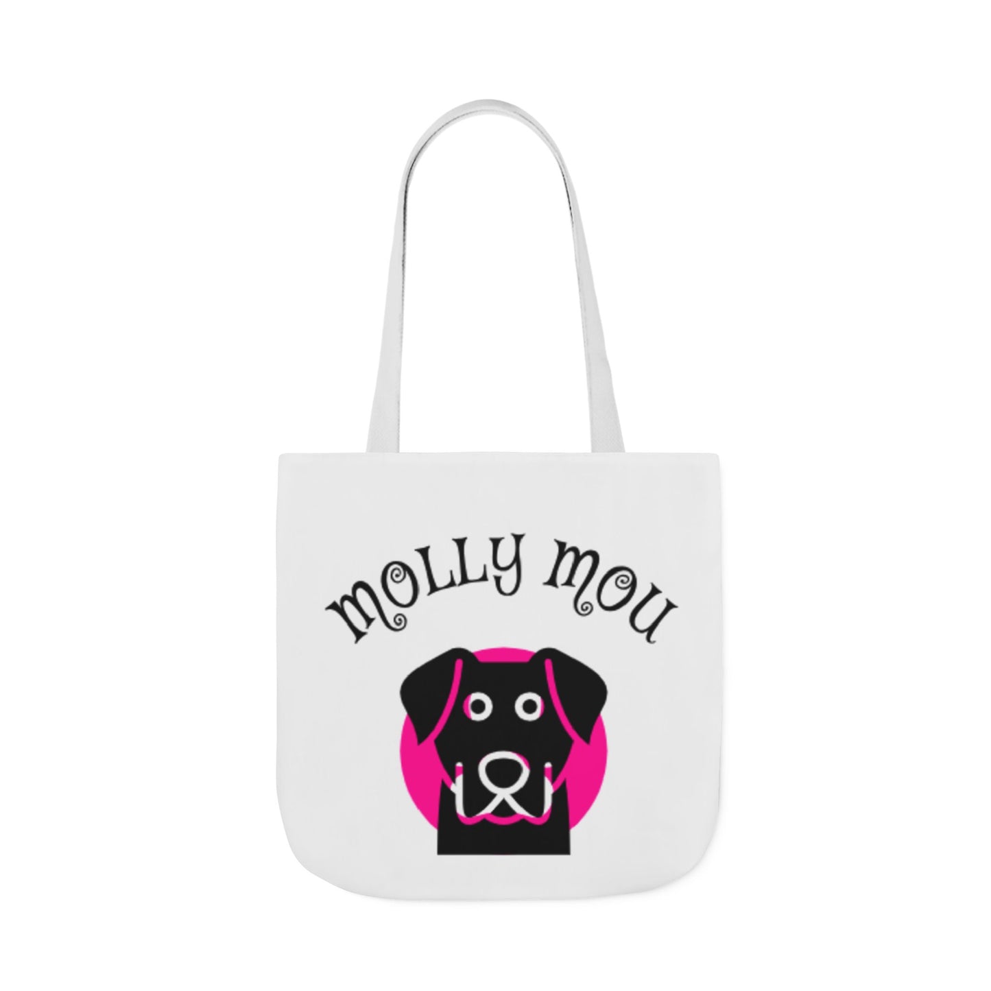 Personalized Dog Lover Canvas Tote Bag - Molly Mou Design with 5-Color Straps