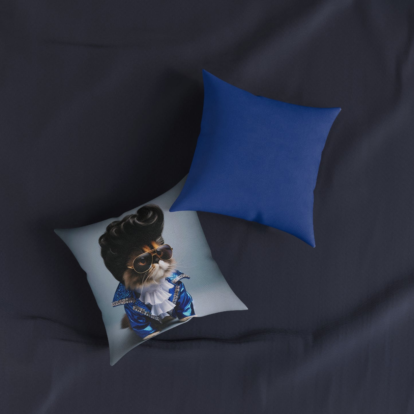 Elvis Cat Square Pillow - Funky Cat Decor for Animal Lovers