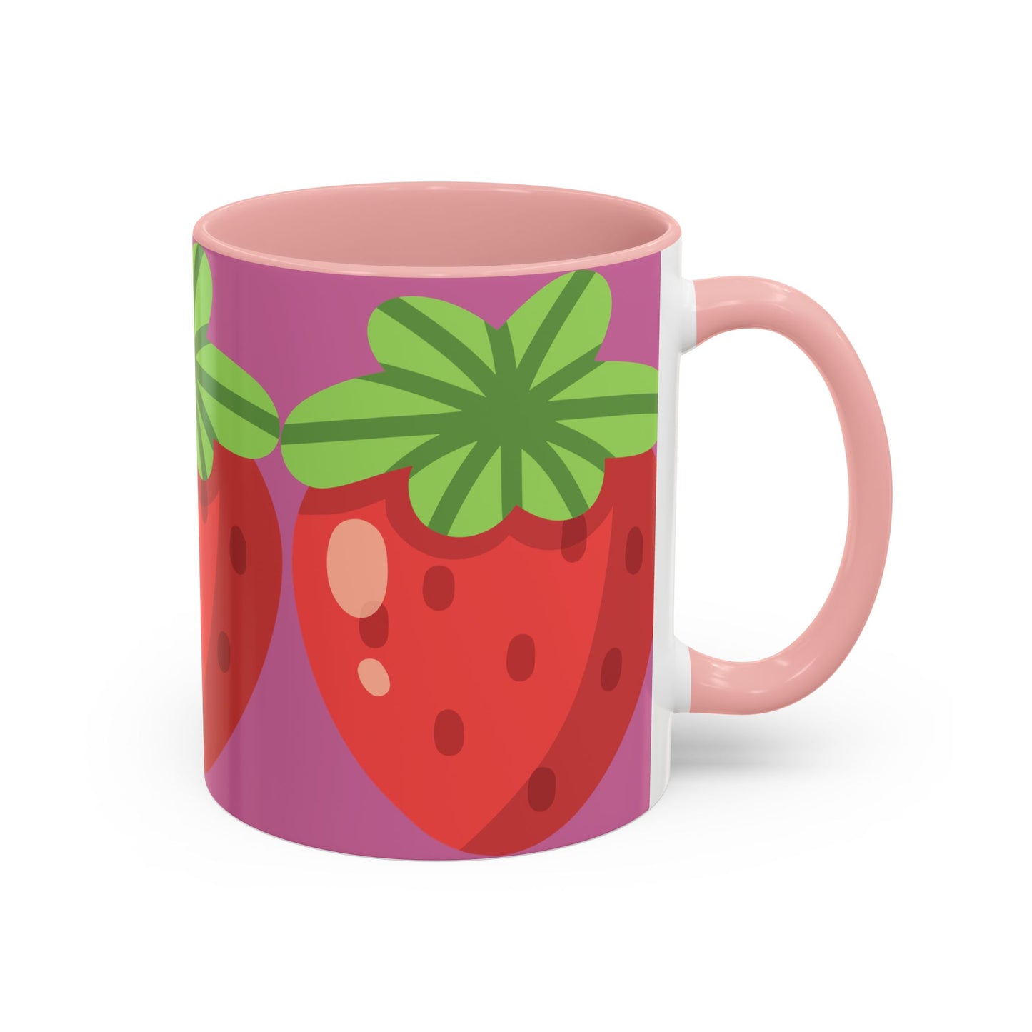 Playful Strawberry Accent Coffee Mug - Cute Kitchenware for Fruit Lovers
