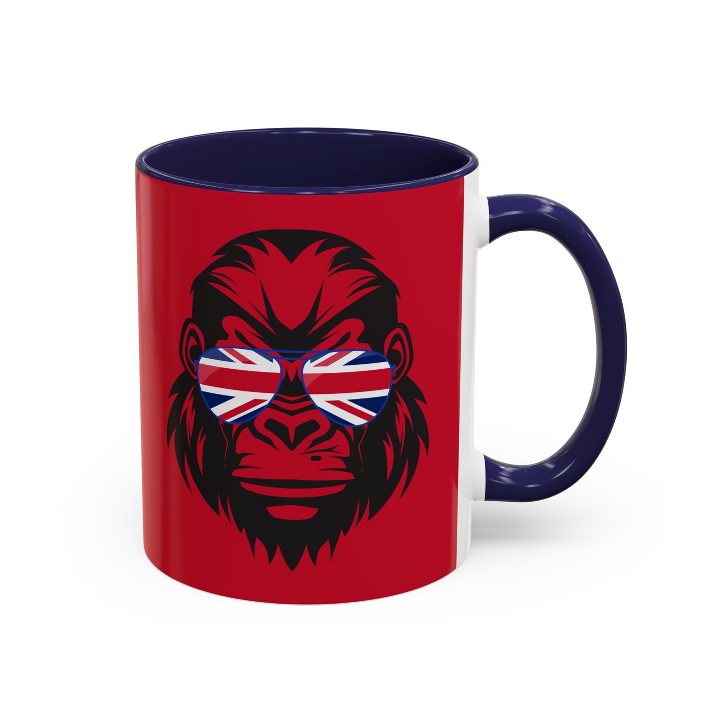British Gorilla Accent Coffee Mug - Bold Coffee Cup for Animal Lovers, Unique Gift, Fun Kitchen Decor, Perfect for Birthdays, Holidays
