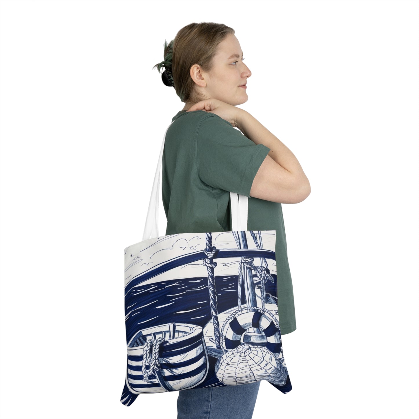 Nautical Adventure Shoulder Tote Bag, Beach Bag, Everyday Tote, Summer Essentials, Gift for Sailors, Travel Bag