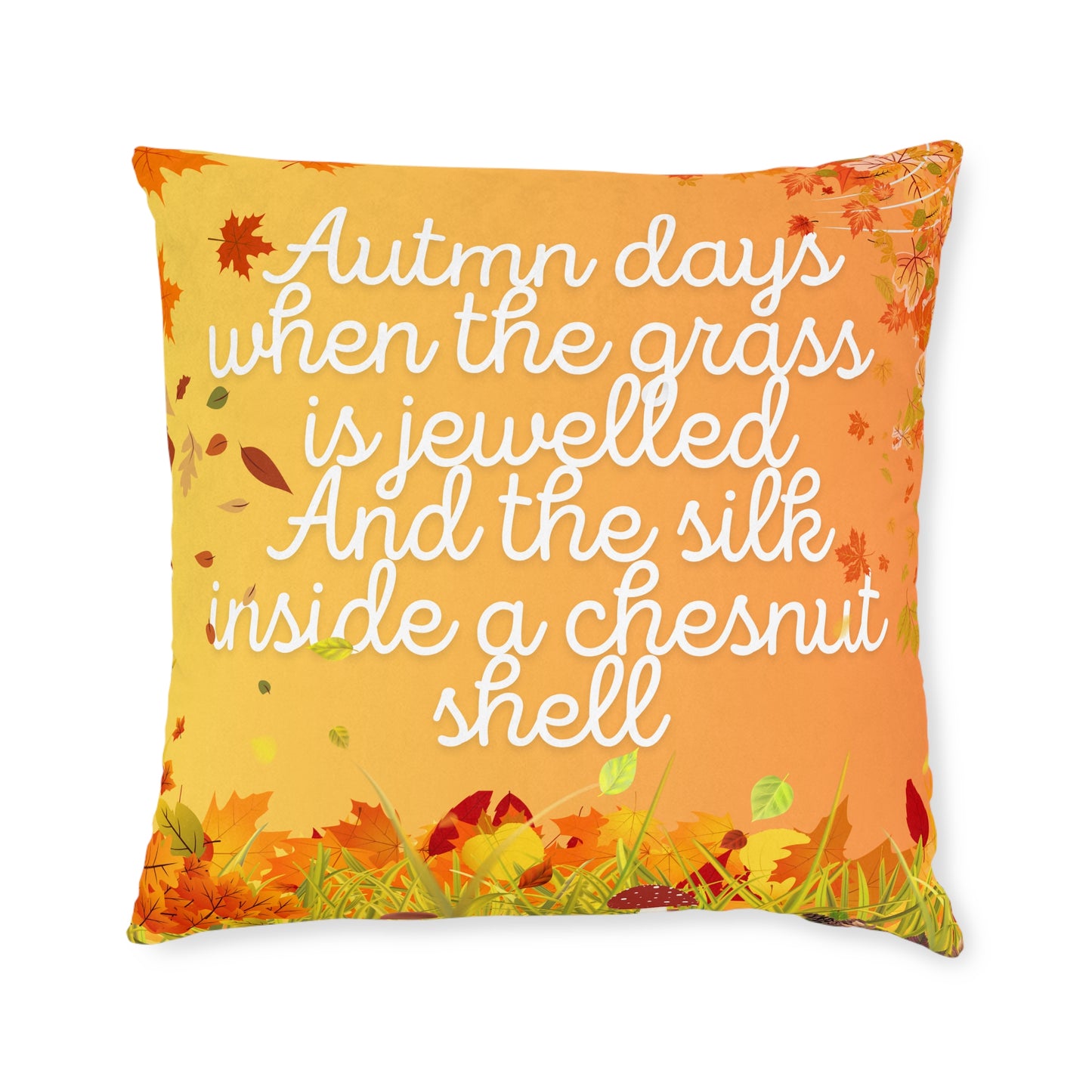 Autumn Quote Square Pillow | Cozy Home Decor, Fall Accent Cushion, Thanksgiving Gift, Seasonal Pillow, Harvest Decoration