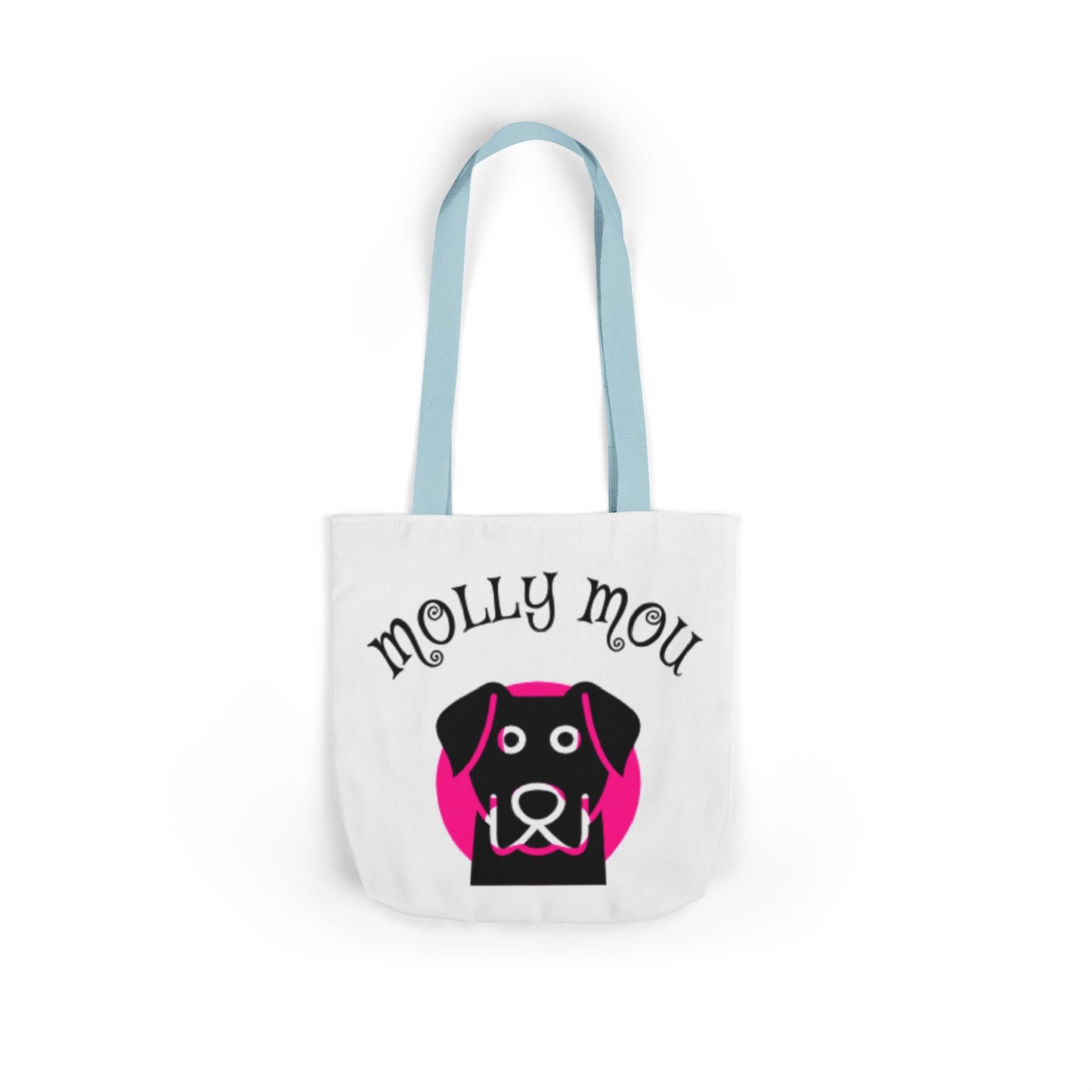 Personalized Dog Lover Canvas Tote Bag - Molly Mou Design with 5-Color Straps