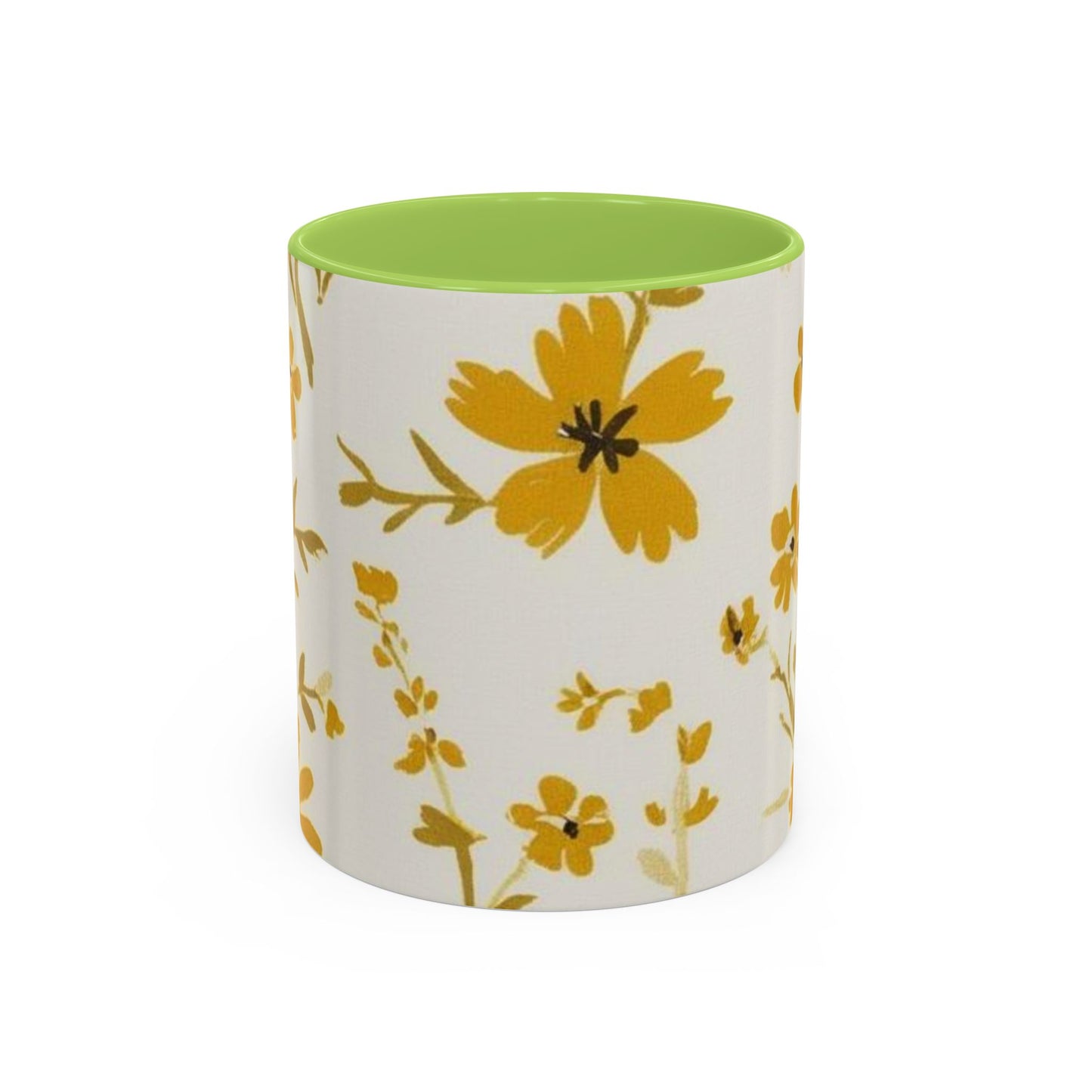 Floral Accent Coffee Mug - Brighten Your Morning with Cheerful Blooms