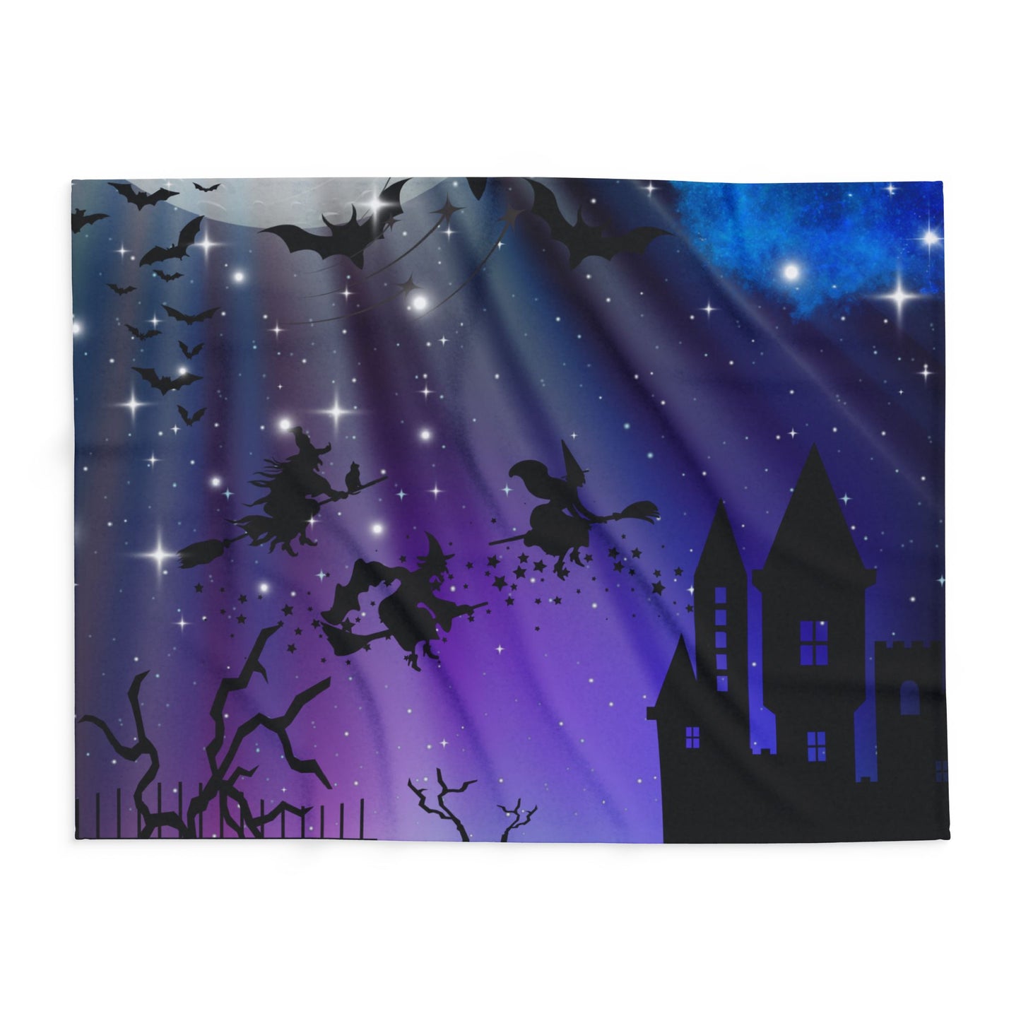 Mystical Halloween Fleece Blanket, Cozy Throw for Spooky Nights, Perfect for Fall, Witch Decor, Gifting for Halloween
