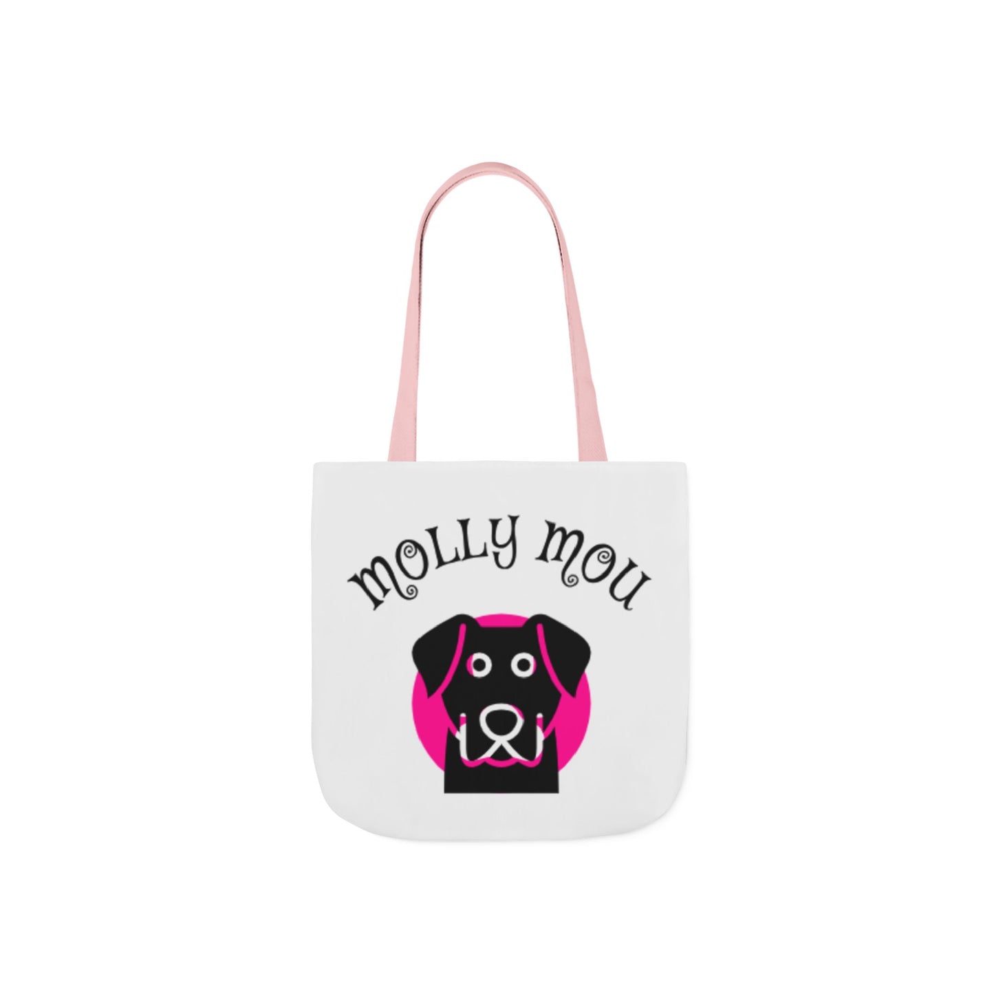 Personalized Dog Lover Canvas Tote Bag - Molly Mou Design with 5-Color Straps