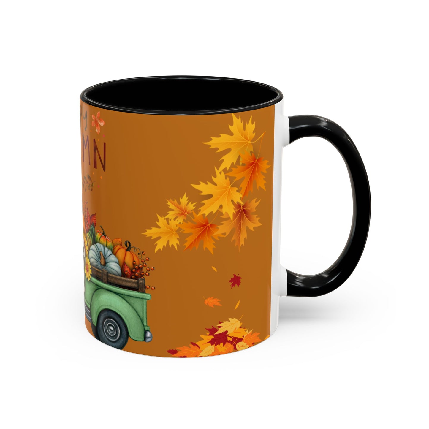Autumn-Themed Coffee Mug, Cozy Fall Ceramic Mug, Colorful Harvest Cup, Seasonal Drinkware, Thanksgiving Gift
